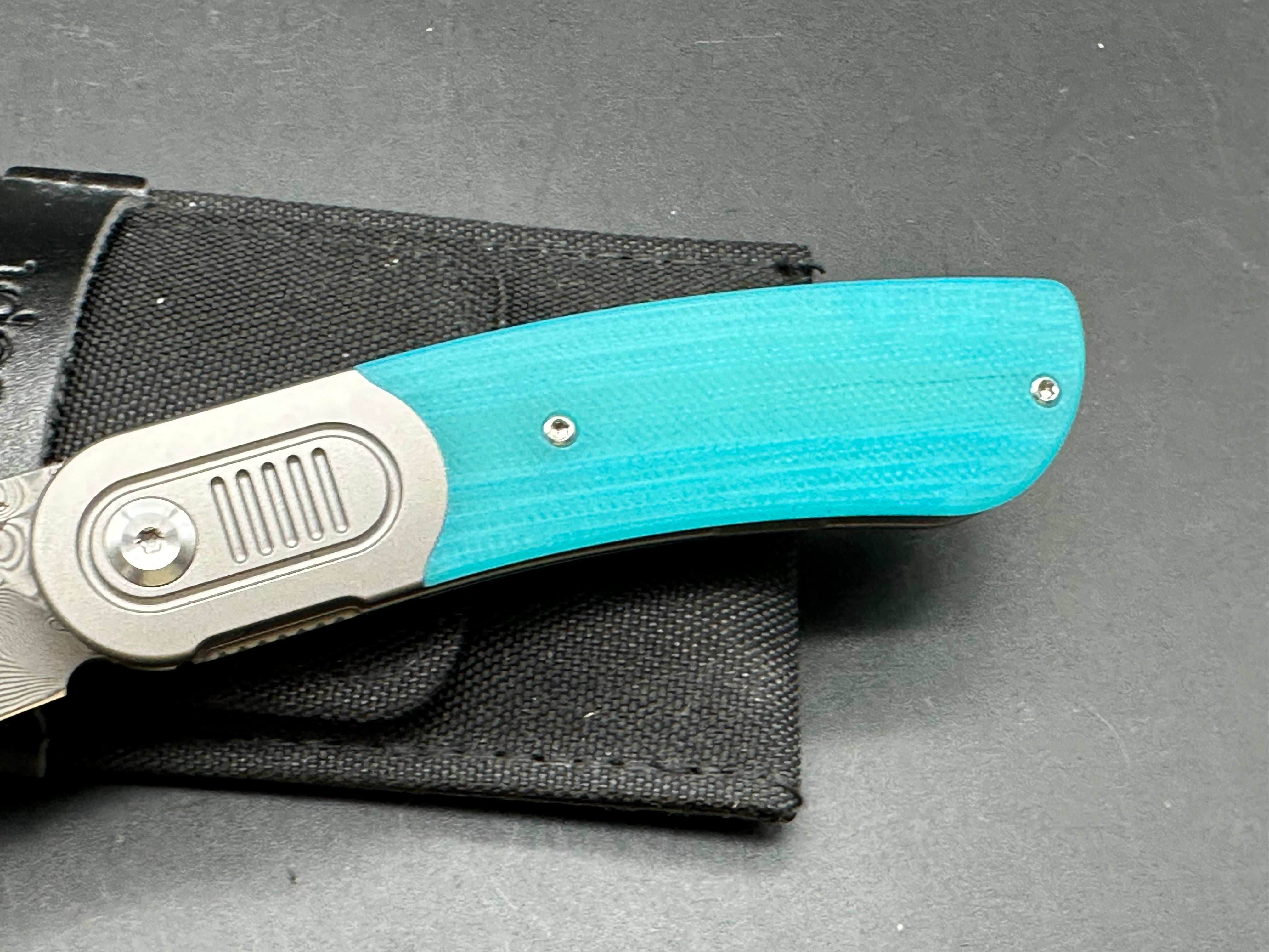 Kansept Reverie Damascus G10 Tiffany Blue