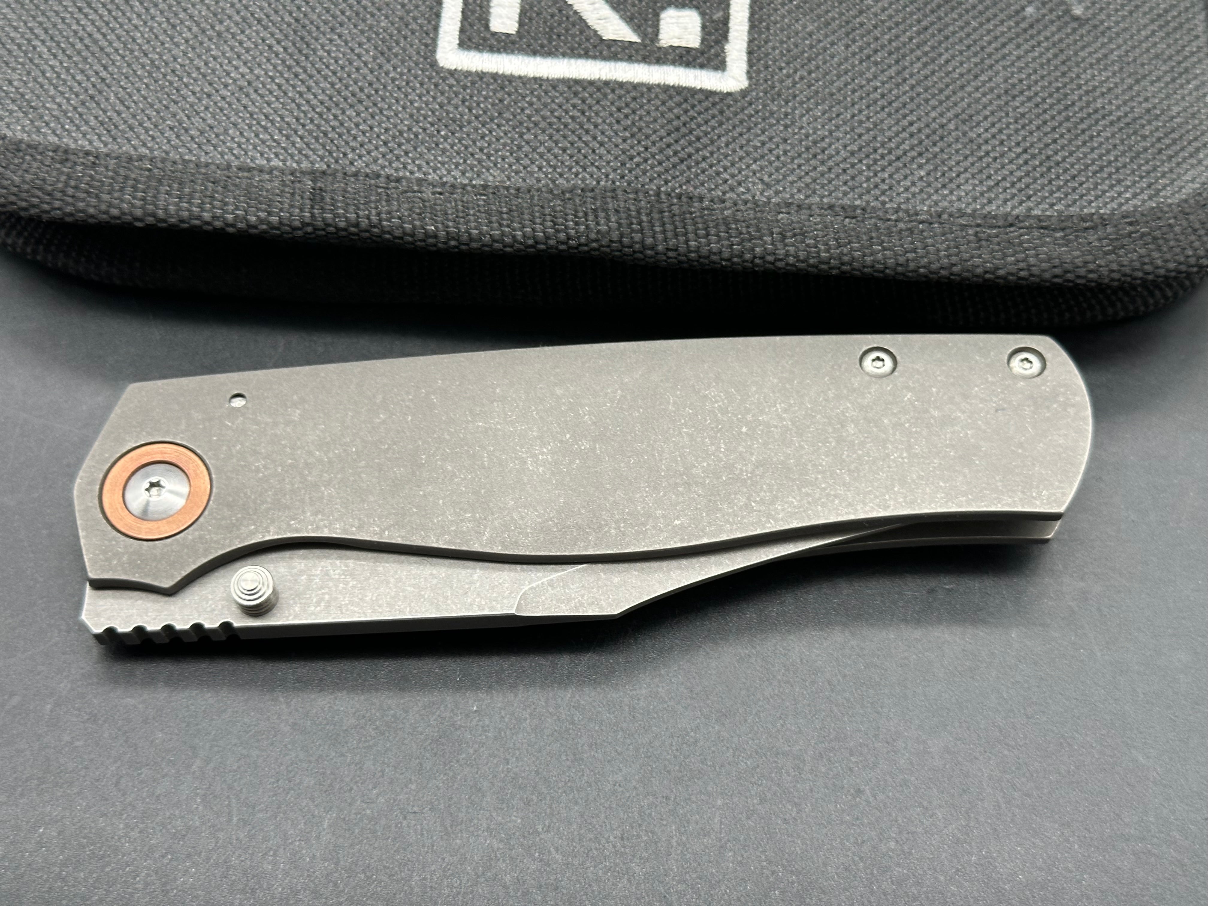 Ray Laconico Albatross bowie grind with copper pivot collars