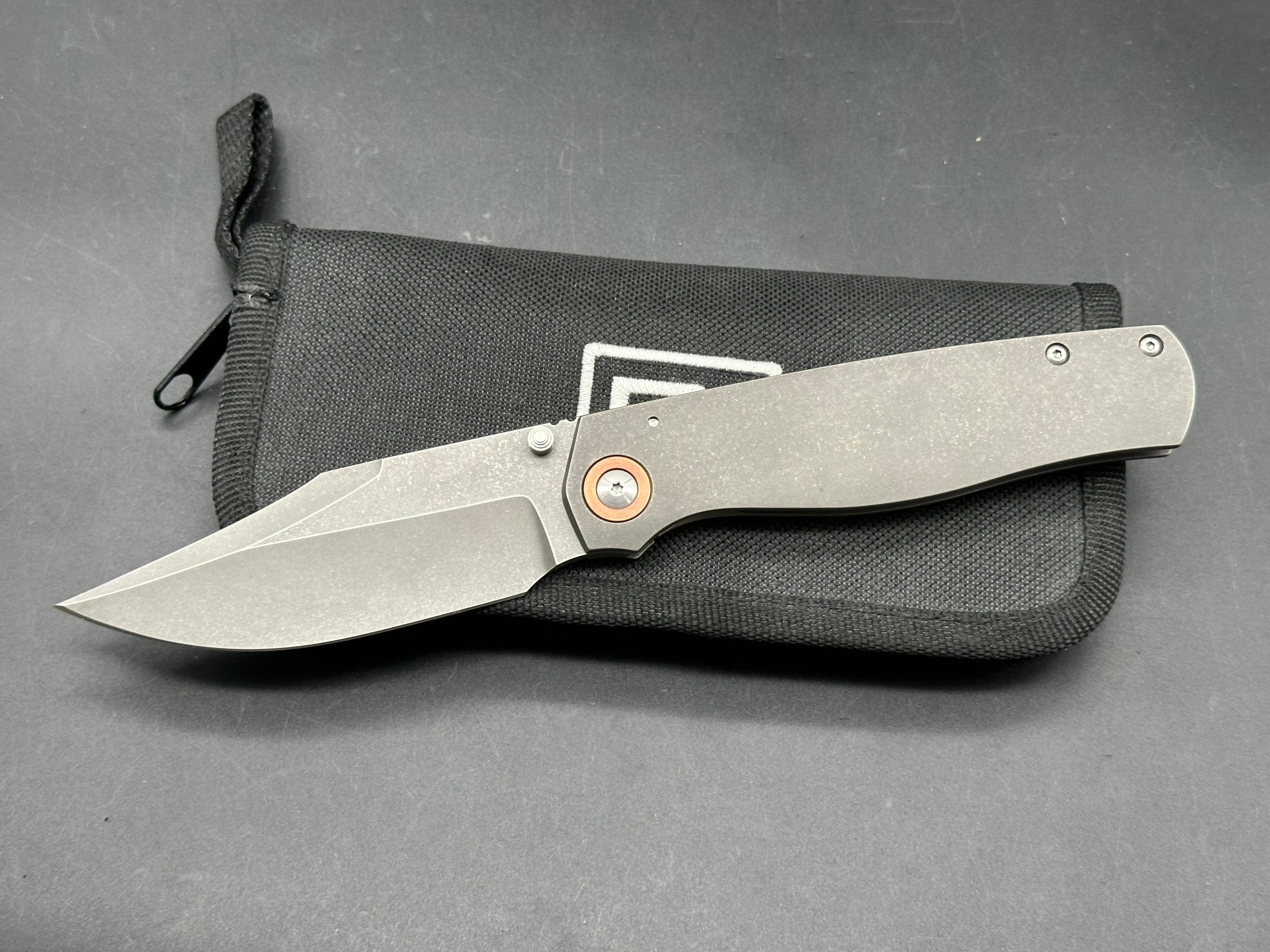 Ray Laconico Albatross bowie grind with copper pivot collars