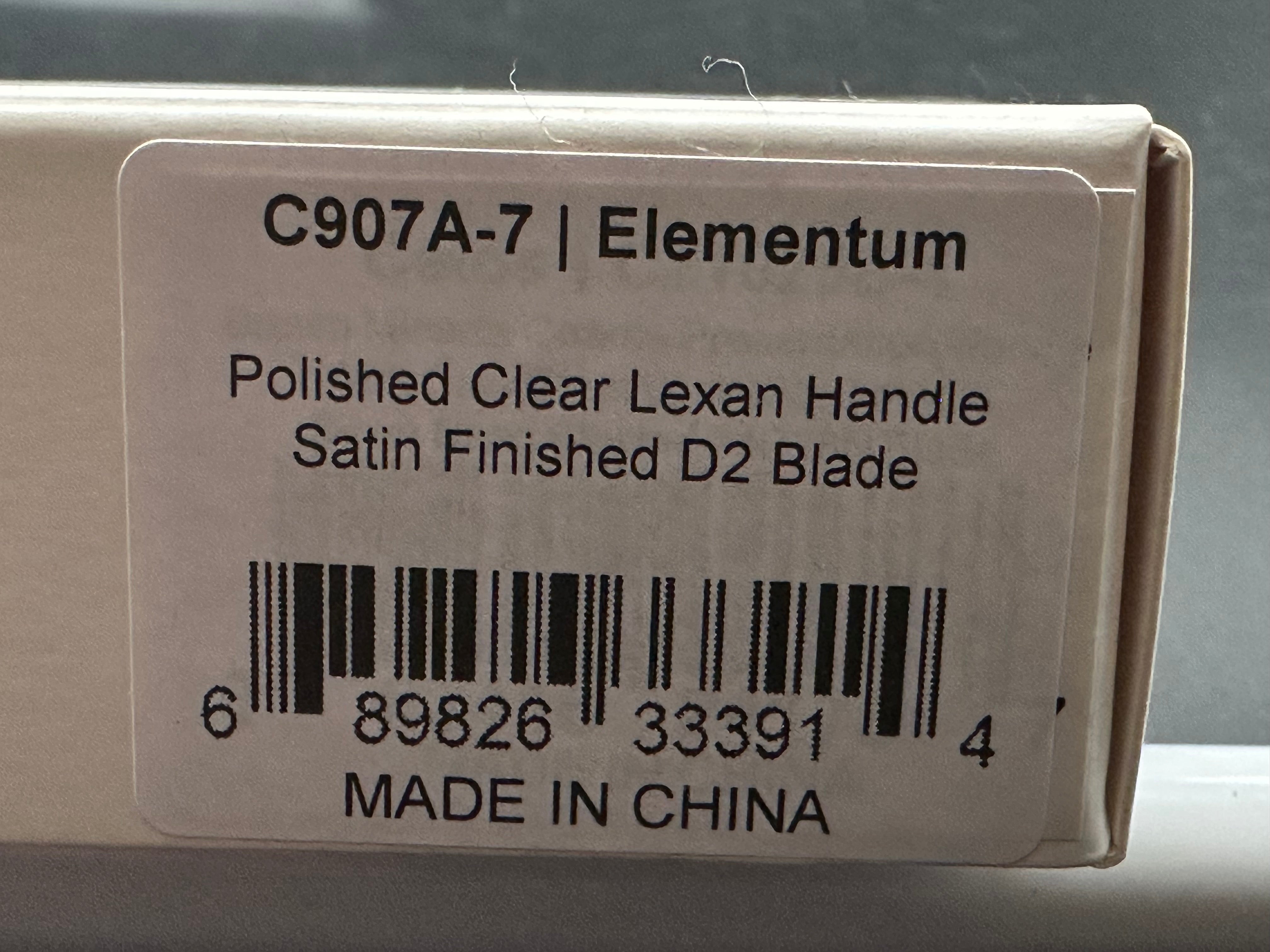 CIVIVI Elementum Liner Lock Knife Polished/Clear Lexan (2.96" Satin) C907A-7