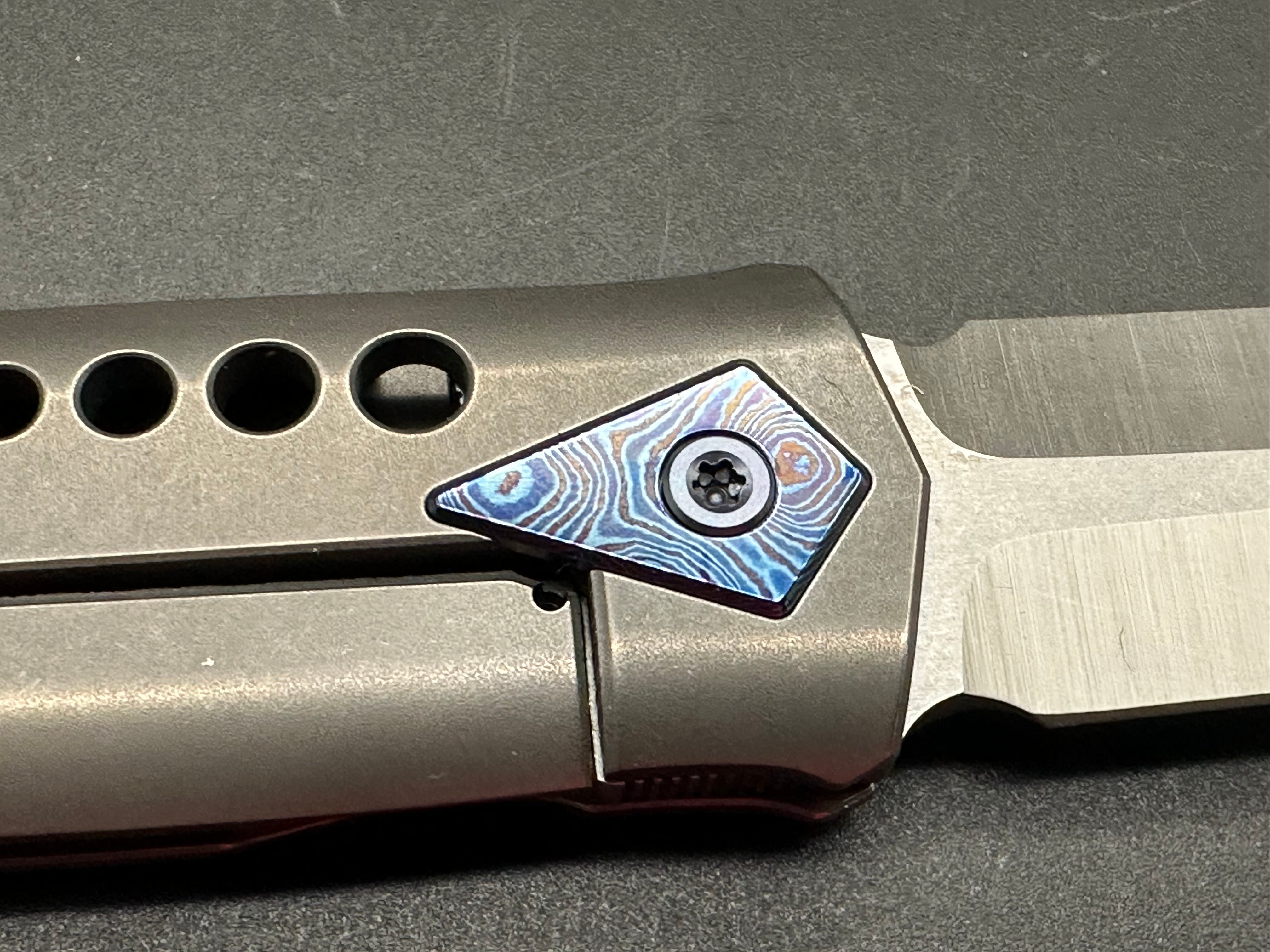 LiBing JinKe titanium front flipper w/Mokuti accents M390