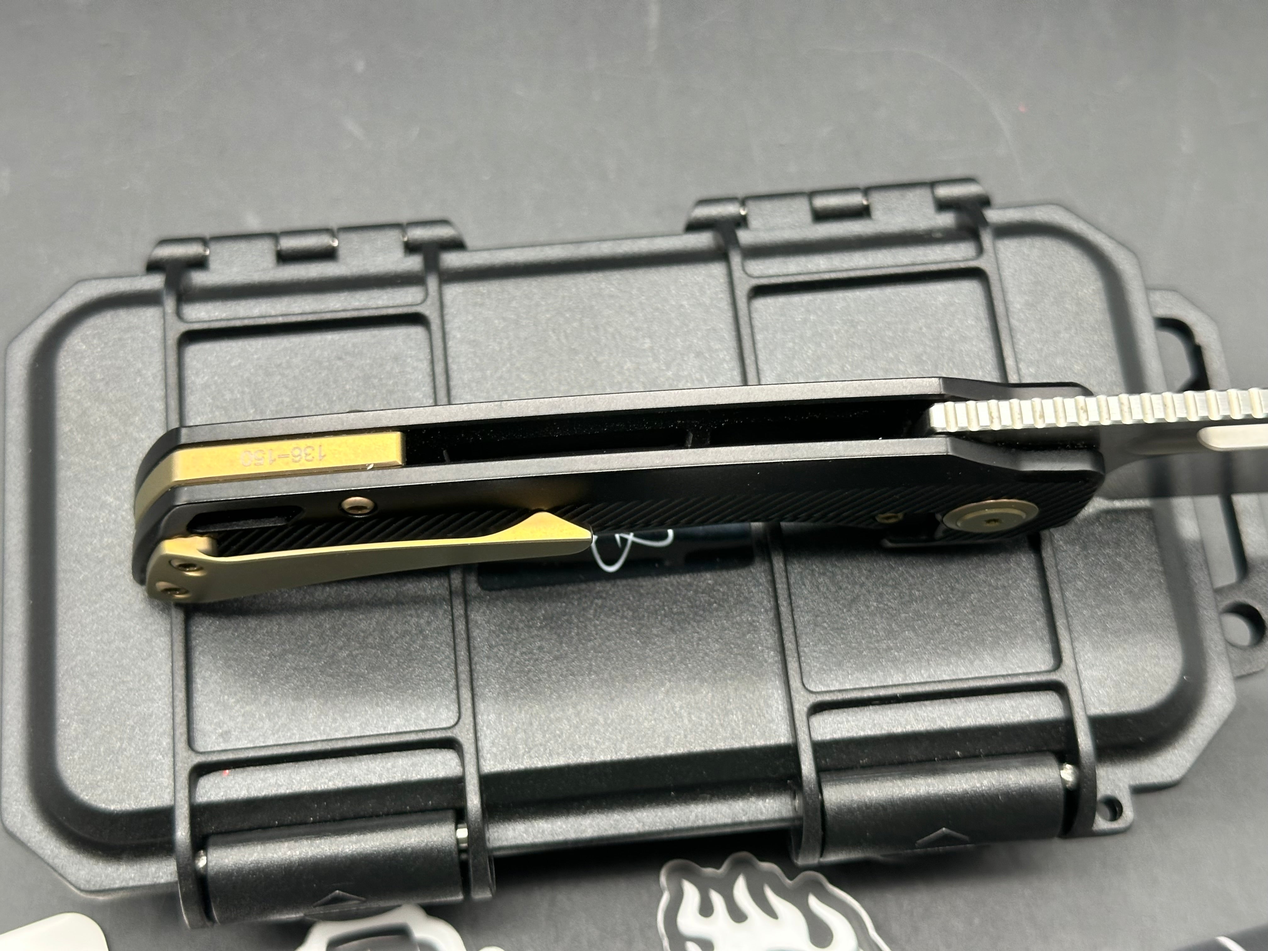 EMP EDC - Nymble X/Black Milled Ti Handle + Bronze Hardware & Clip/Spear Point/Satin M390