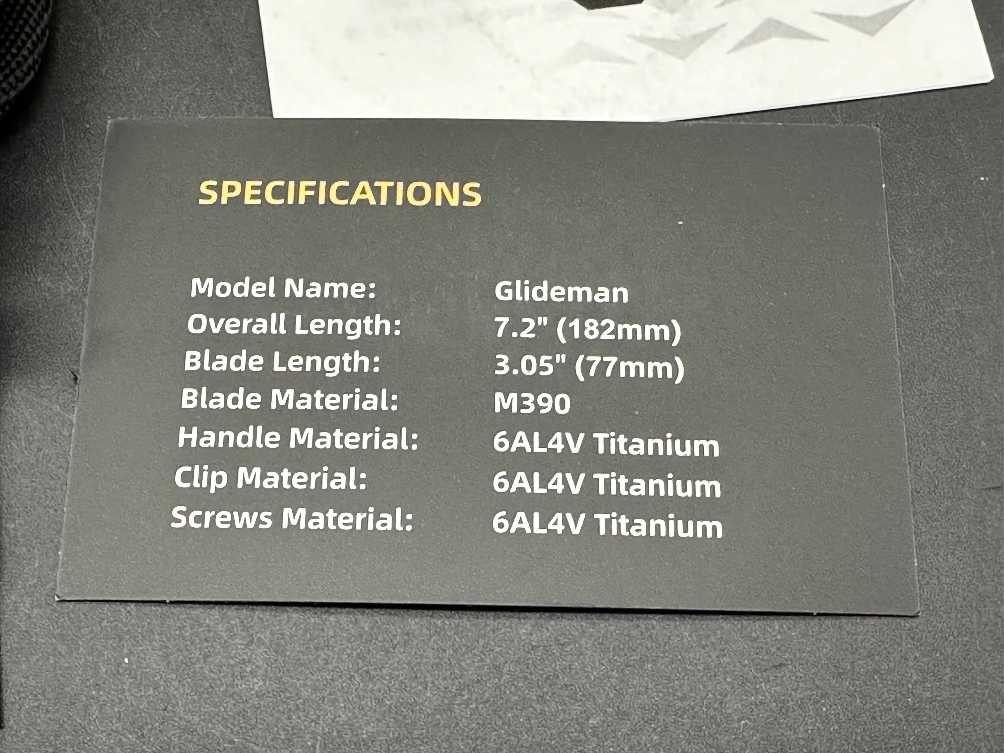 Ferramonster Glideman titanium handle w/M390 blade