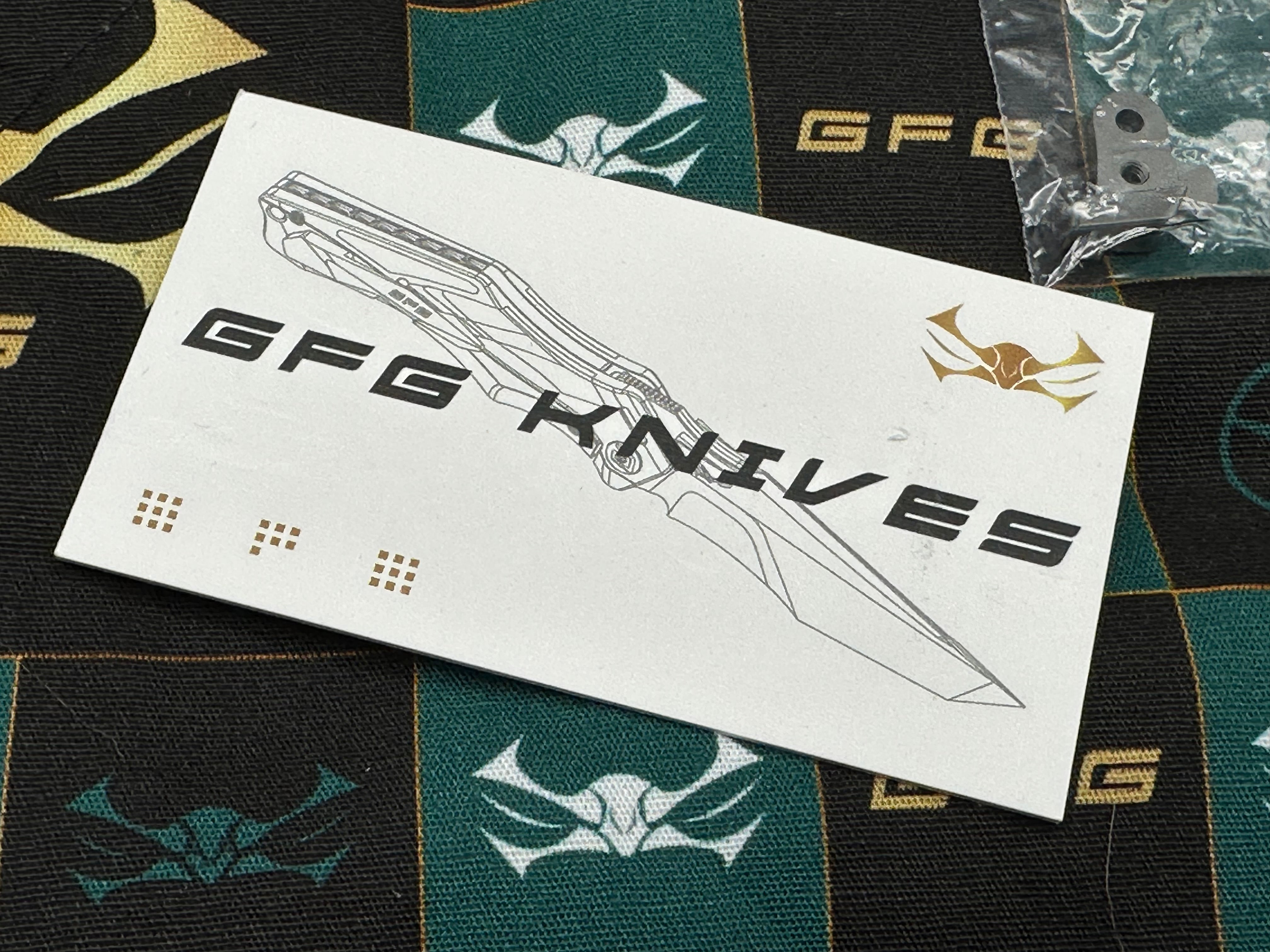 GFG Knives - K2100 Ti Frame w/ High Polish Vapor blasted inlays /Modified Recurve Tanto/Satin M390