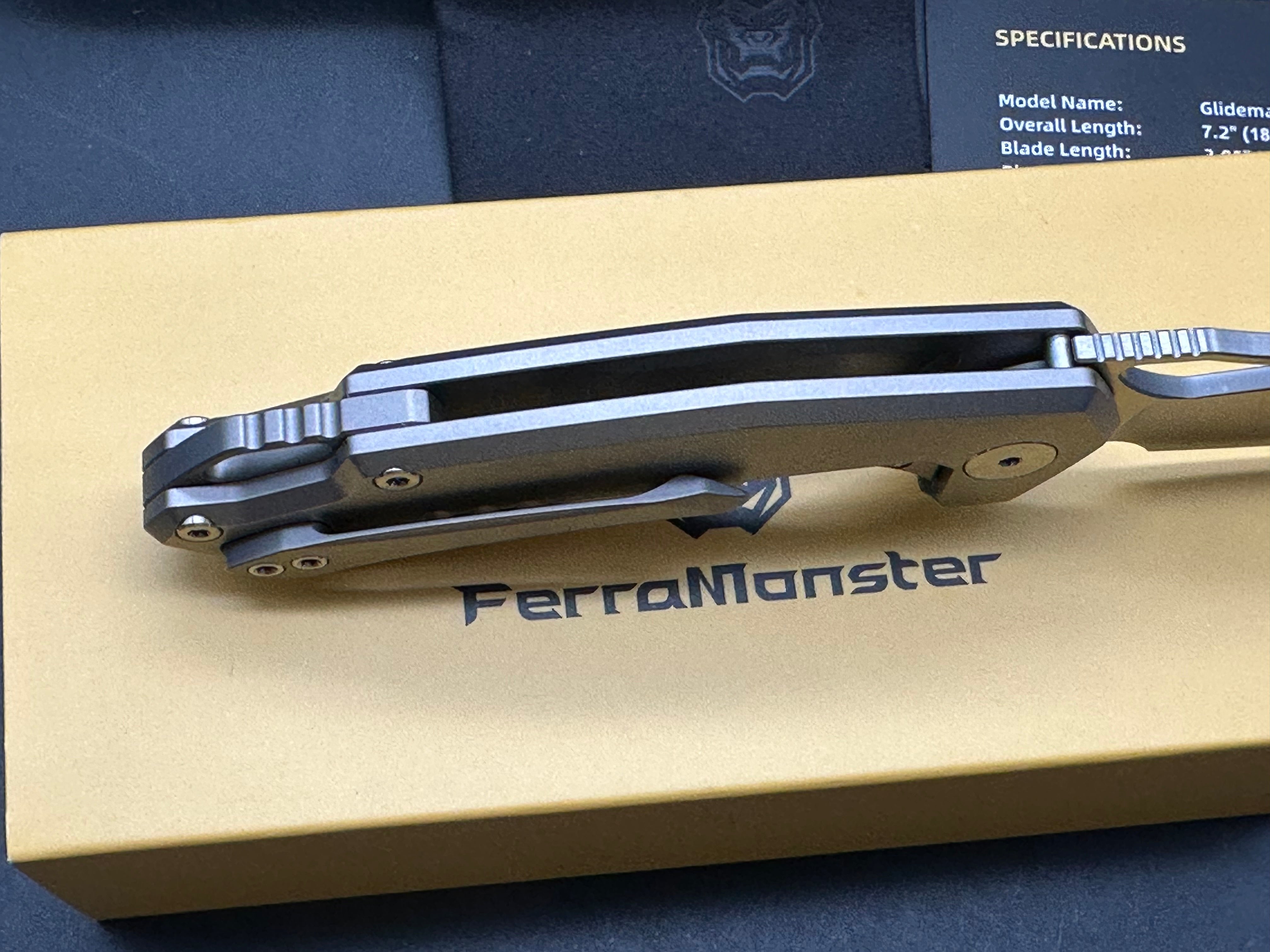 Ferramonster Glideman titanium handle w/M390 blade