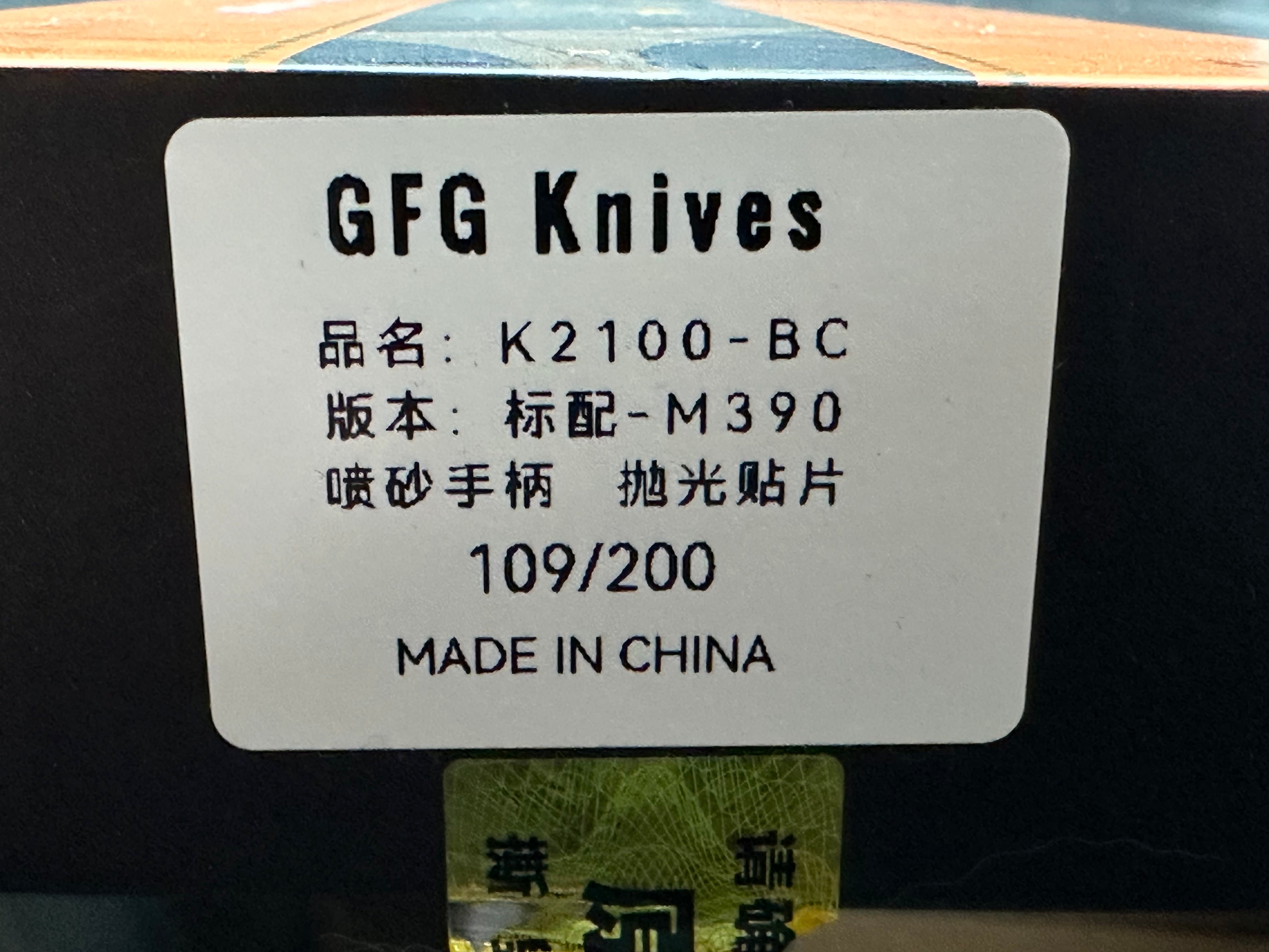 GFG Knives - K2100 Ti Frame w/ High Polish Vapor blasted inlays /Modified Recurve Tanto/Satin M390