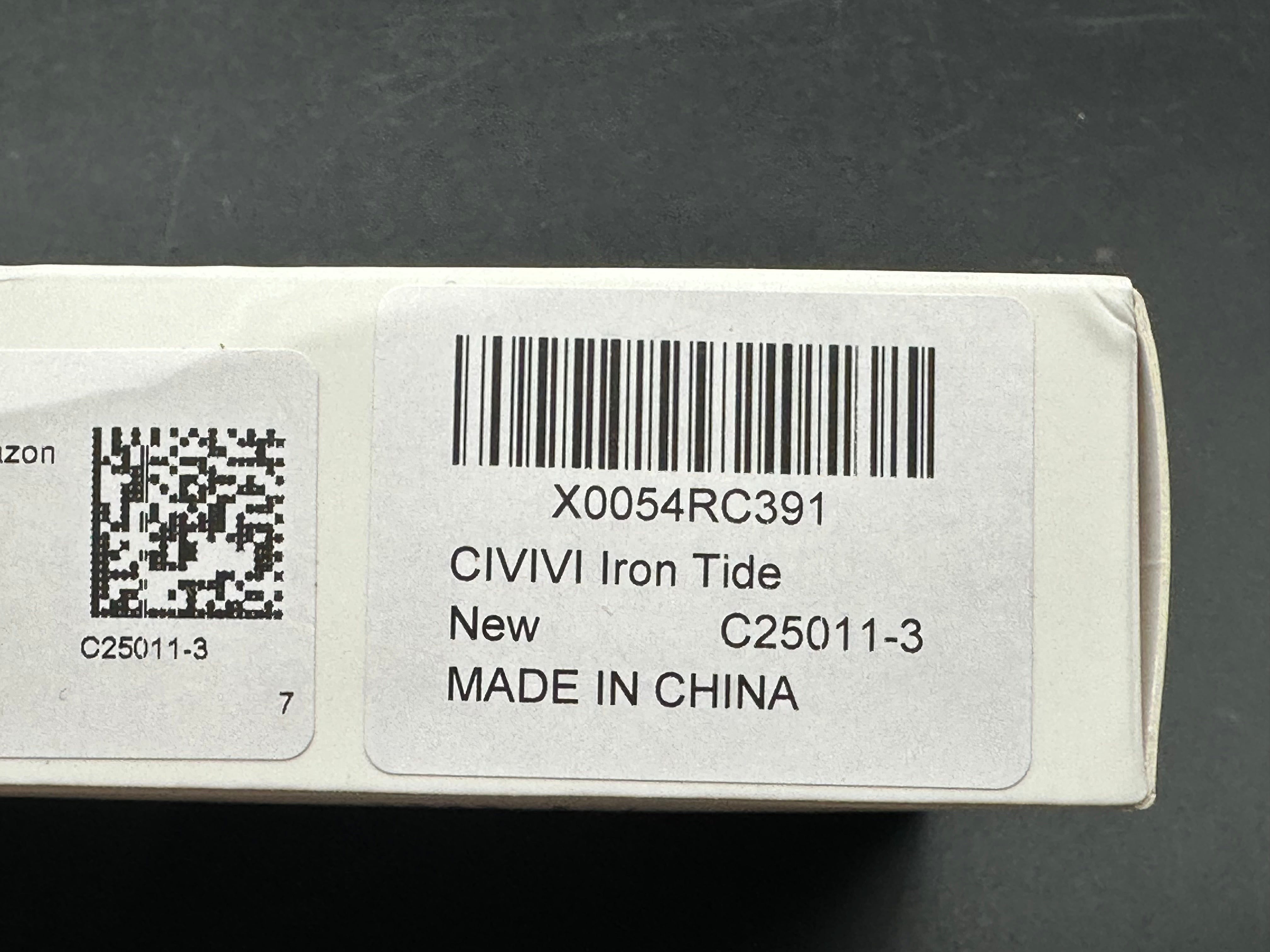 Civivi Iron Tide, 3.24" 14C28N Gray Stonewash Clip Point Blade with Gray Anodized Milled Aluminum Scales