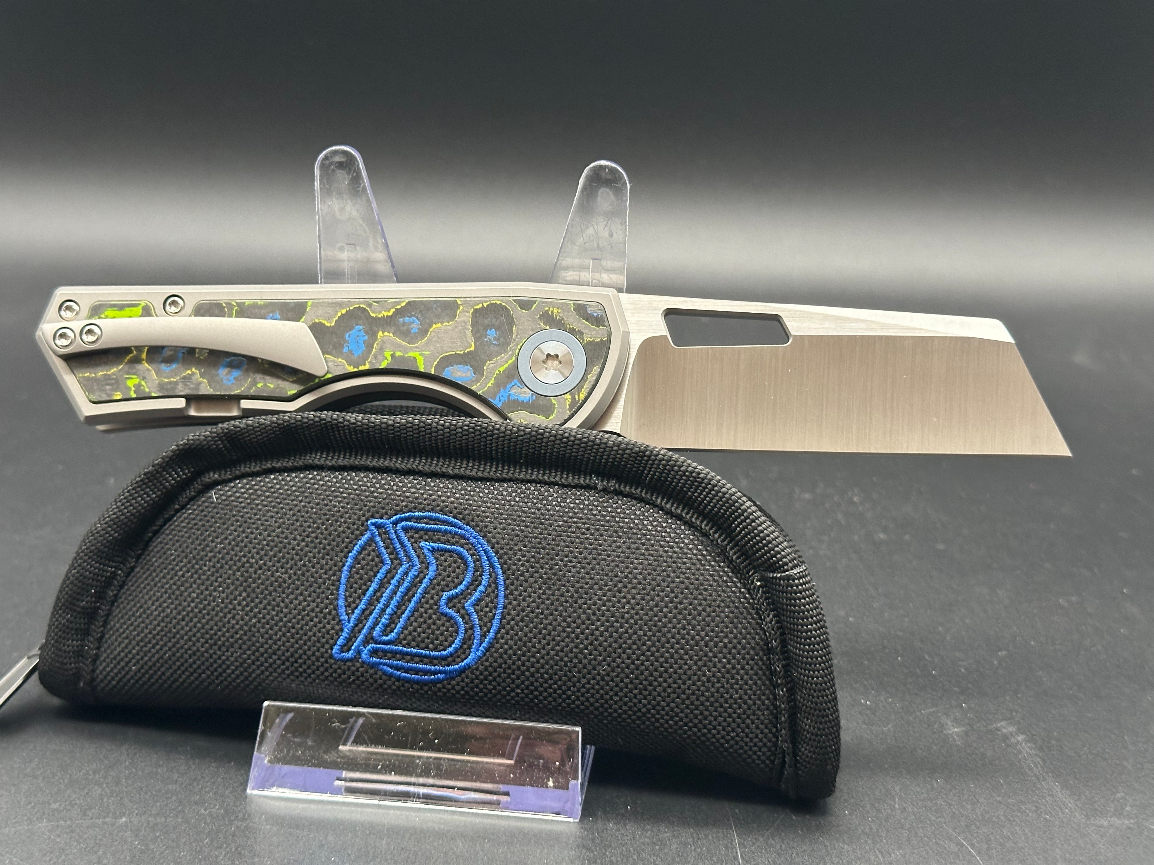 Brian Brown Yeager-M V3 Non-Flipper Titanium w/Gecko CamoCarbon Inlays Satin Blade AE Exclusive