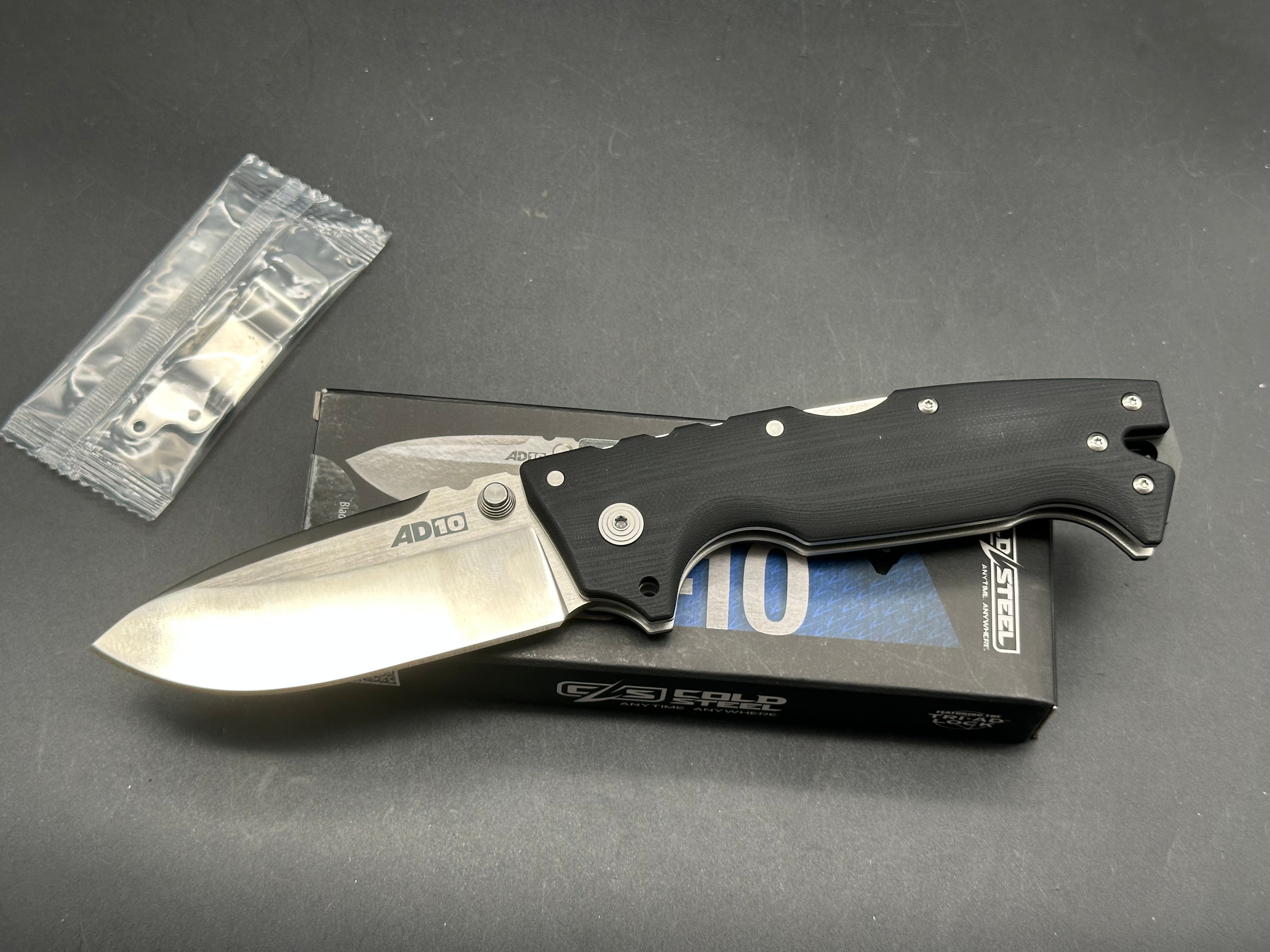 Cold Steel AD-10 Folding Knife 3.5" Drop Point S35VN Stainless Steel Blade G-10 Handle Black