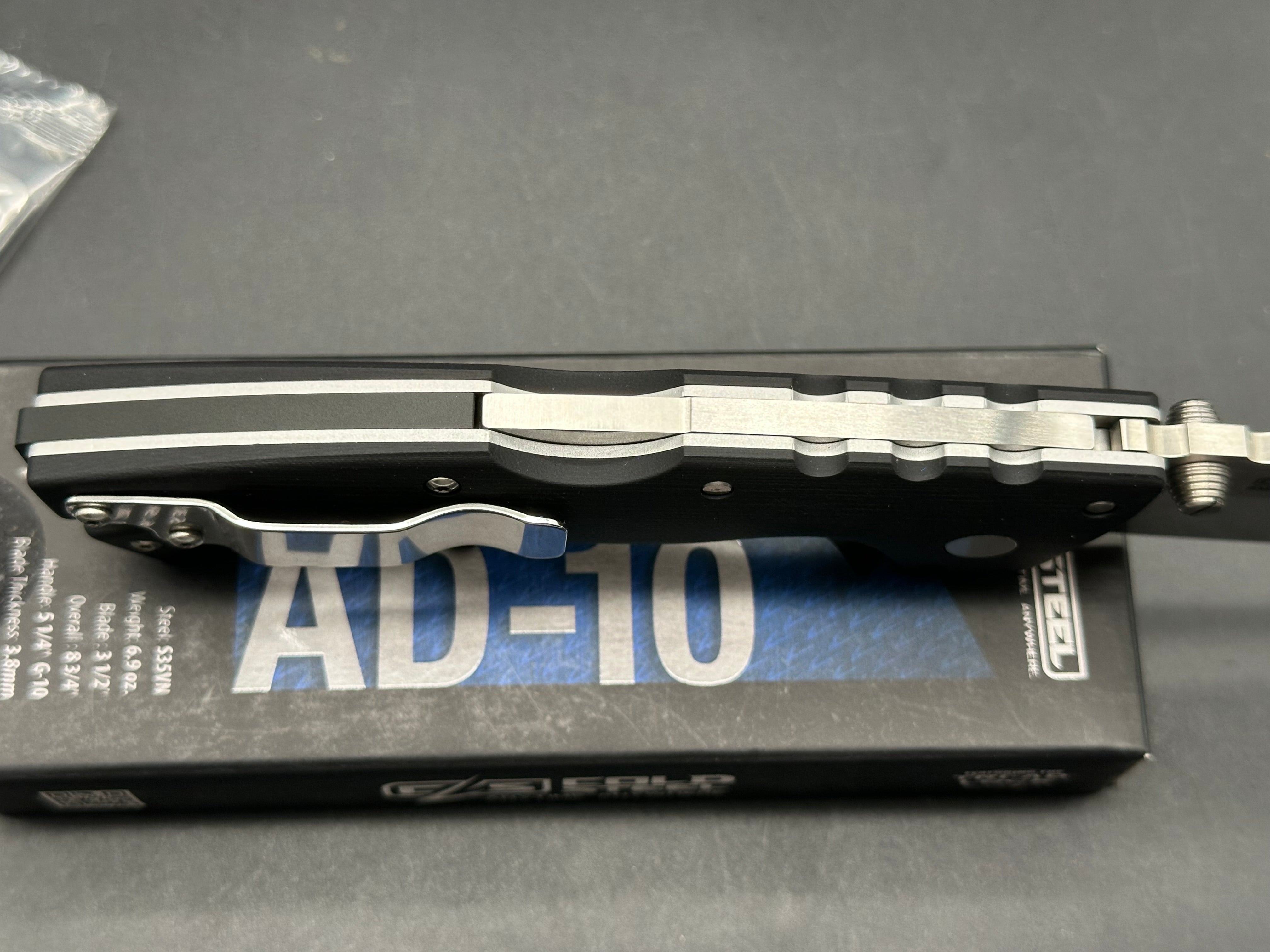 Cold Steel AD-10 Folding Knife 3.5" Drop Point S35VN Stainless Steel Blade G-10 Handle Black