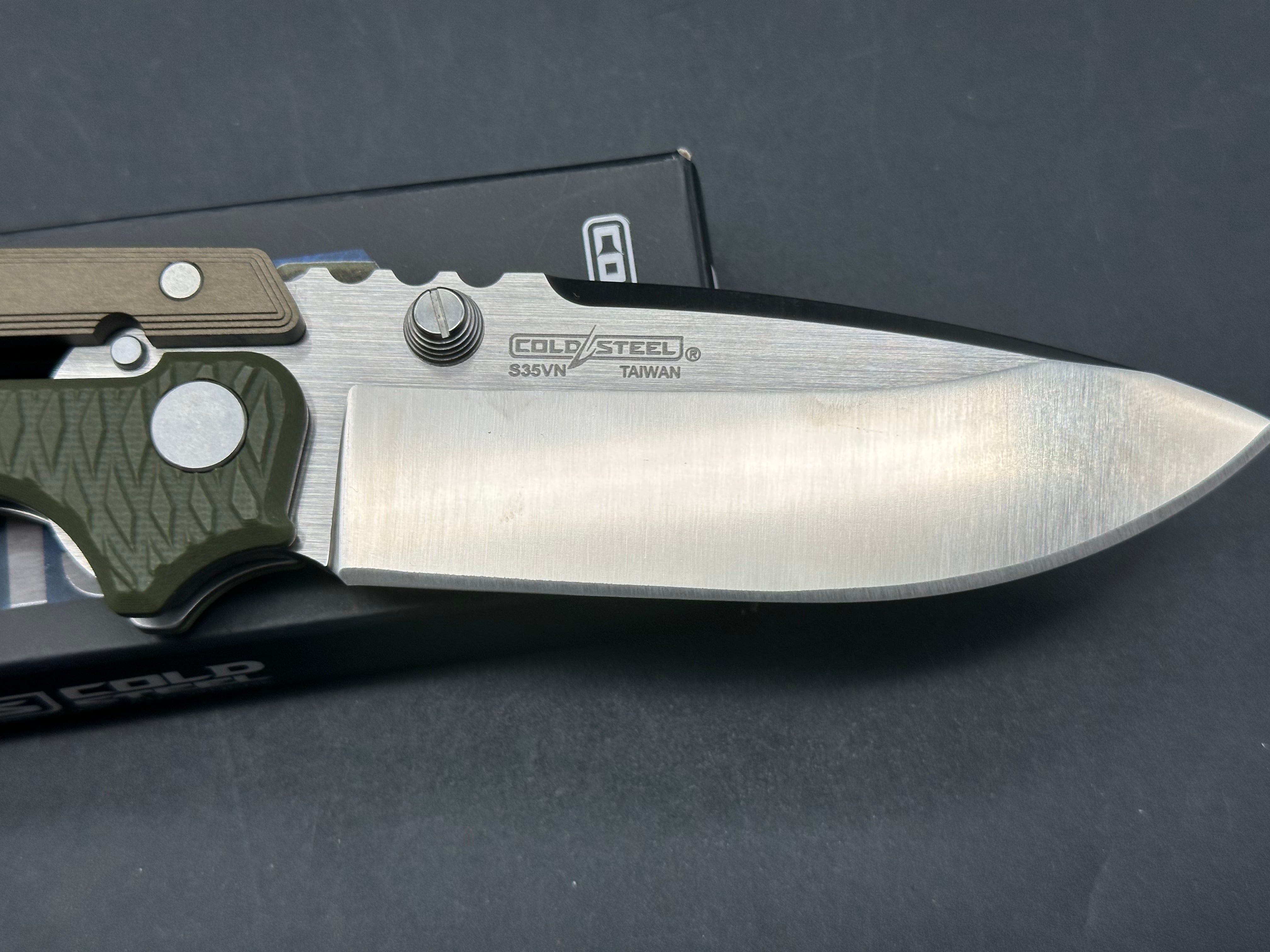 Cold Steel AD-15 Folding Knife 3.5" Drop Point S35VN Stainless Steel G-10/Aluminum Handle OD Green CS-58SQ