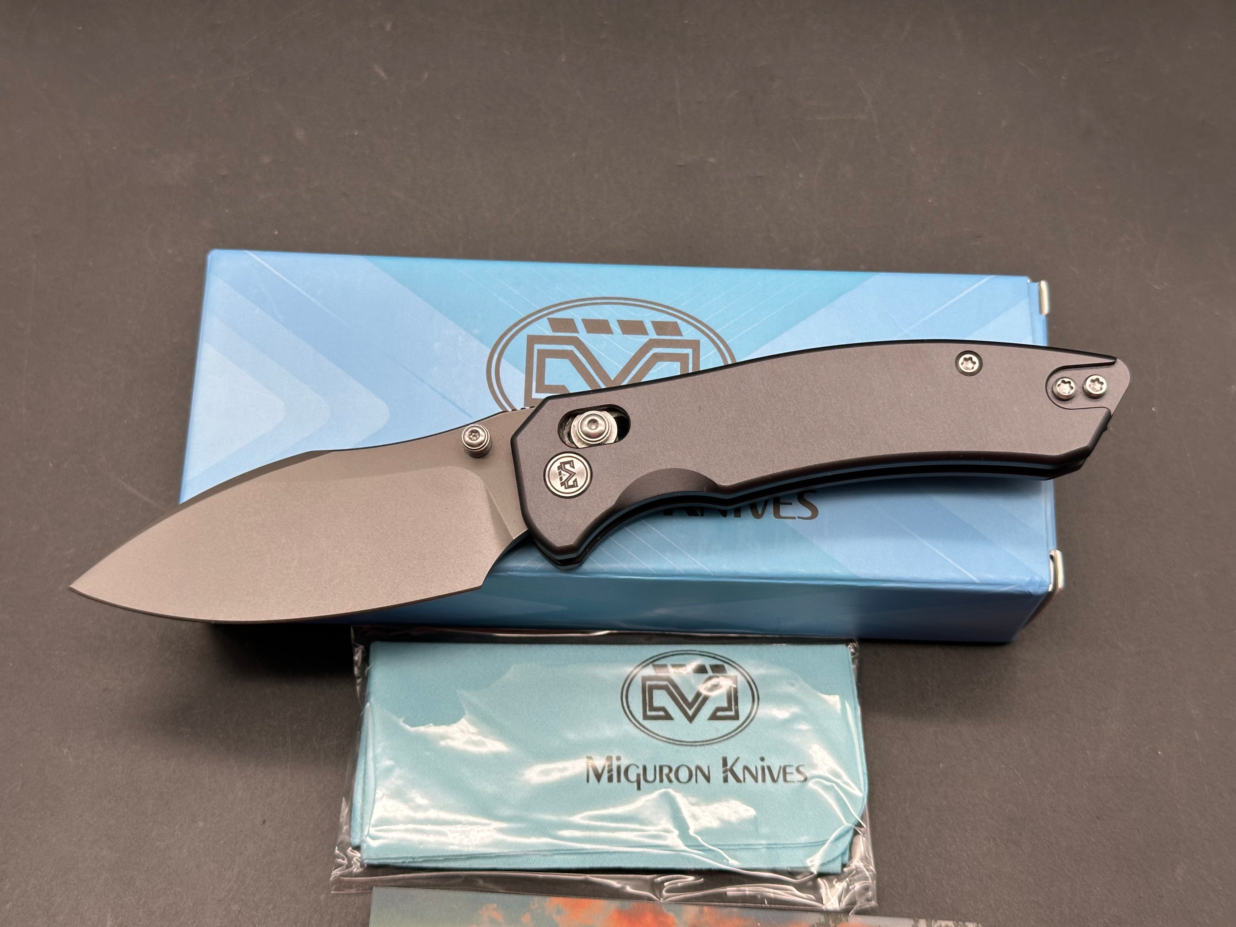 Miguron Norsa, 2.99" D2 Dark Gray PVD Blade with Dark Gray PVD Aluminum Scales