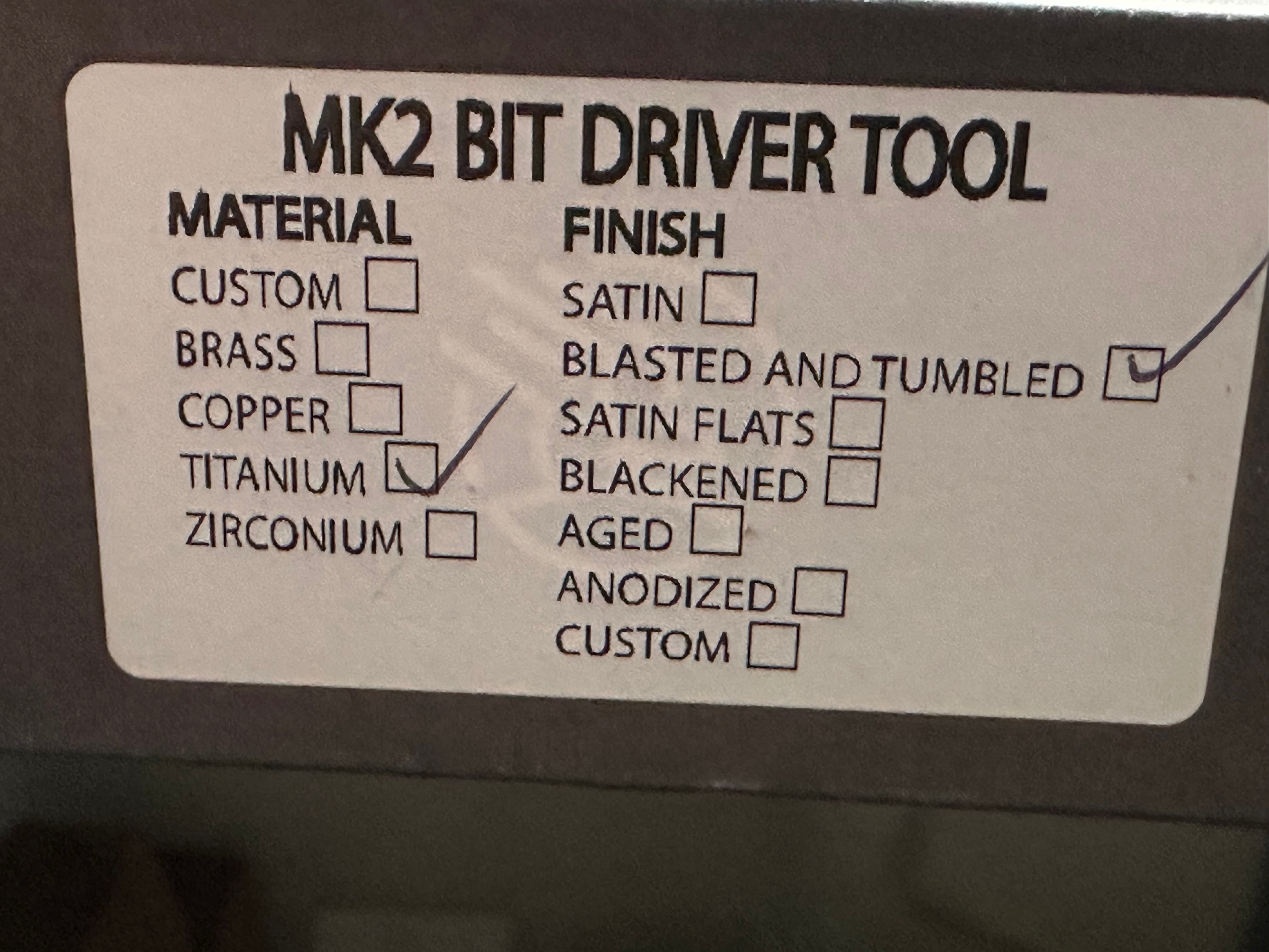Griffin Co MK2 3.75" Blasted and Tumbled Titanium Bit Driver Tool