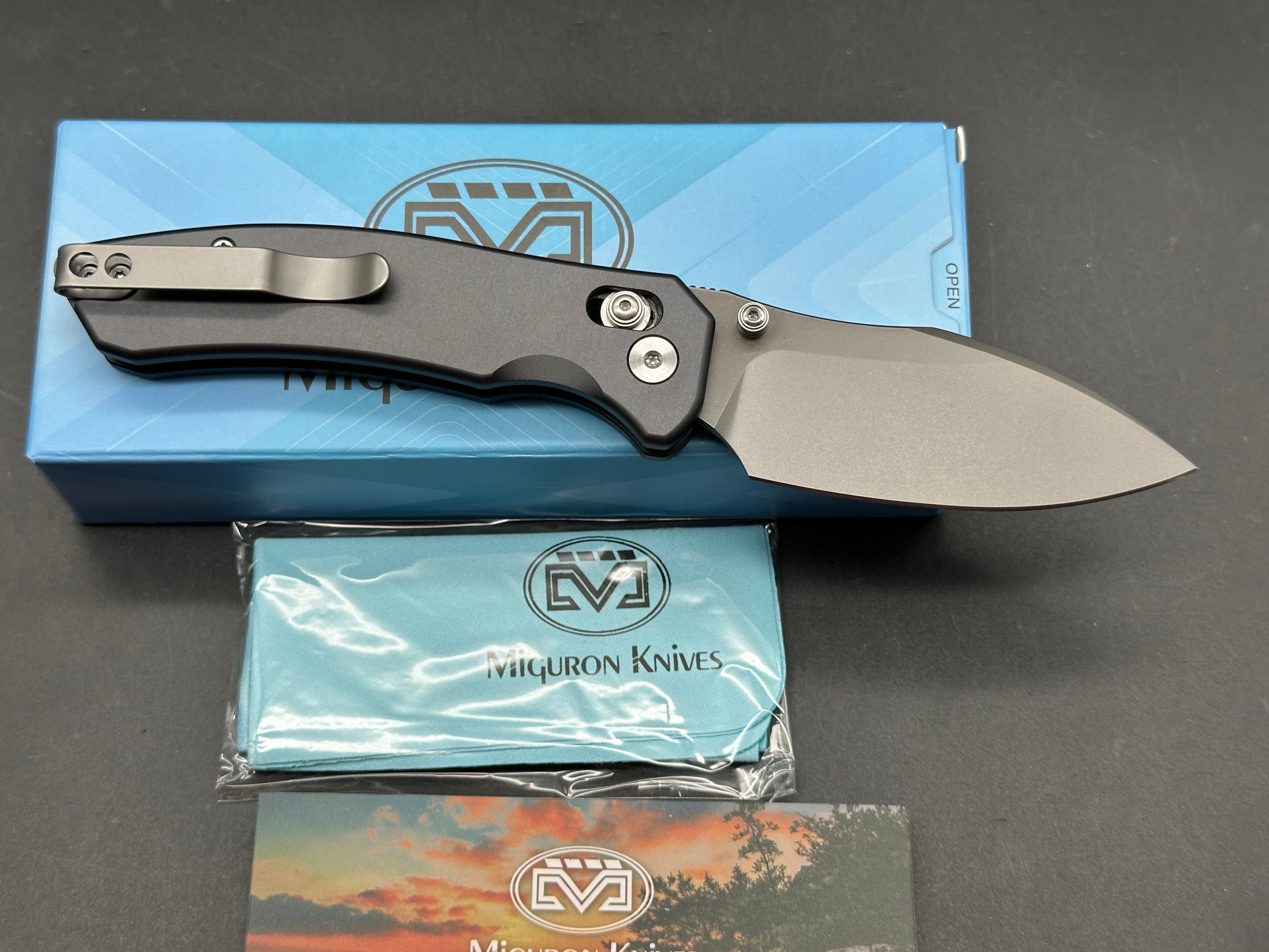 Miguron Norsa, 2.99" D2 Dark Gray PVD Blade with Dark Gray PVD Aluminum Scales