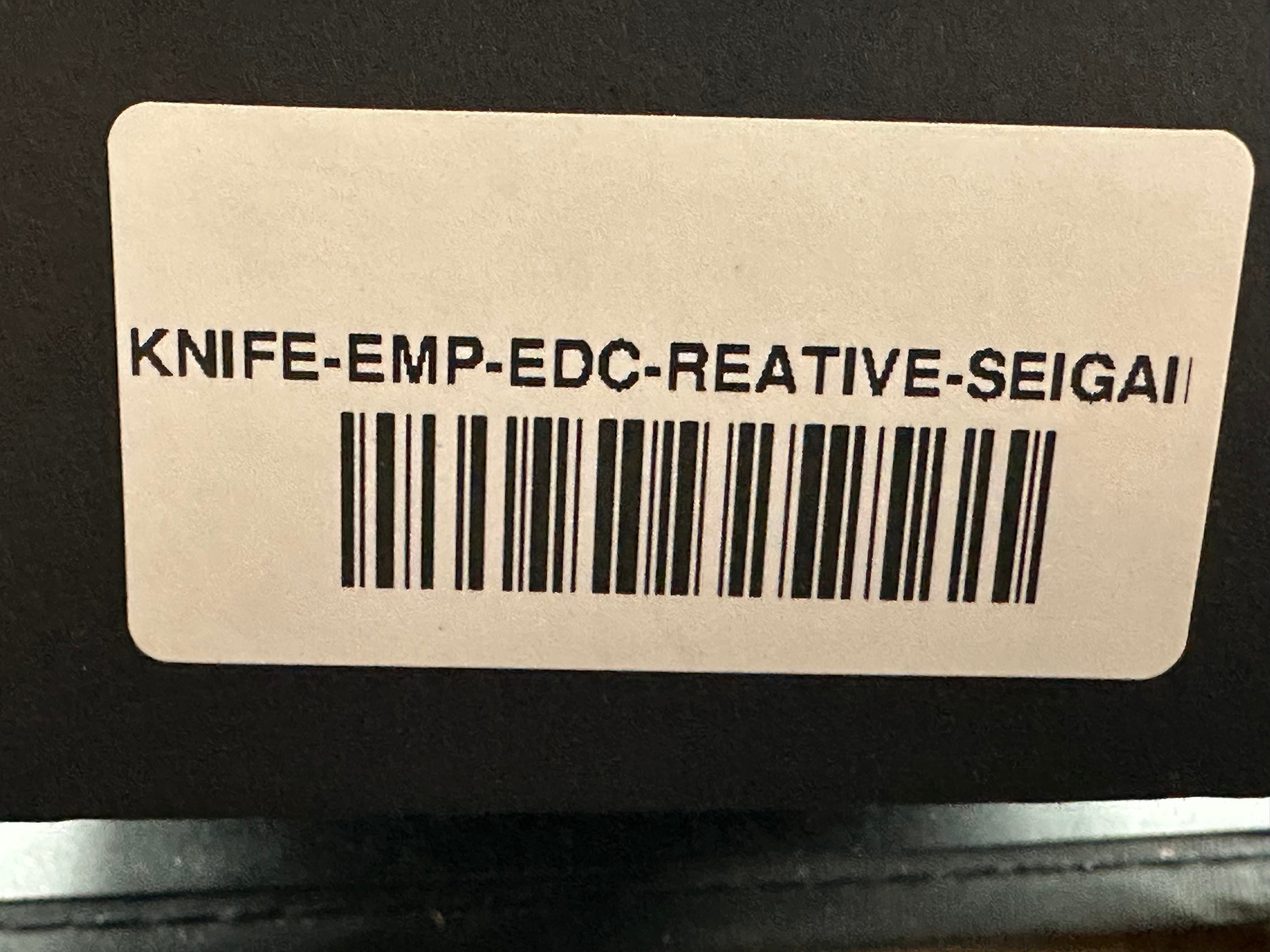 EMP EDC Relative #026 (Urban EDC Exclusive), Belt Satin Magnacut Blade, Blasted Ti Handles with Seigaiha Milling Pattern
