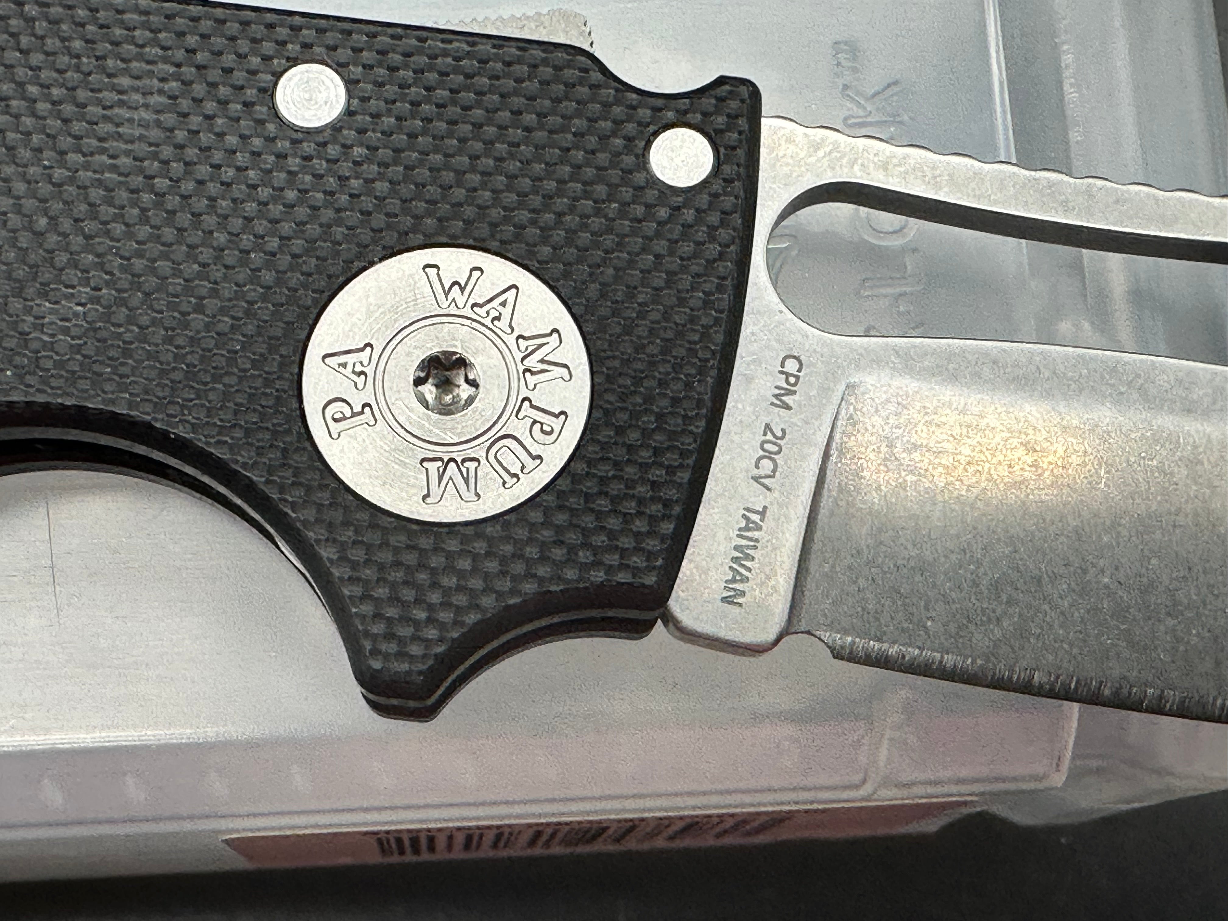 Demko Shark Cub Slicer, 2.75" CPM 20CV Stonewash Blade with Black G10 Scales plus Lynch NW Titanium Pocket Clip
