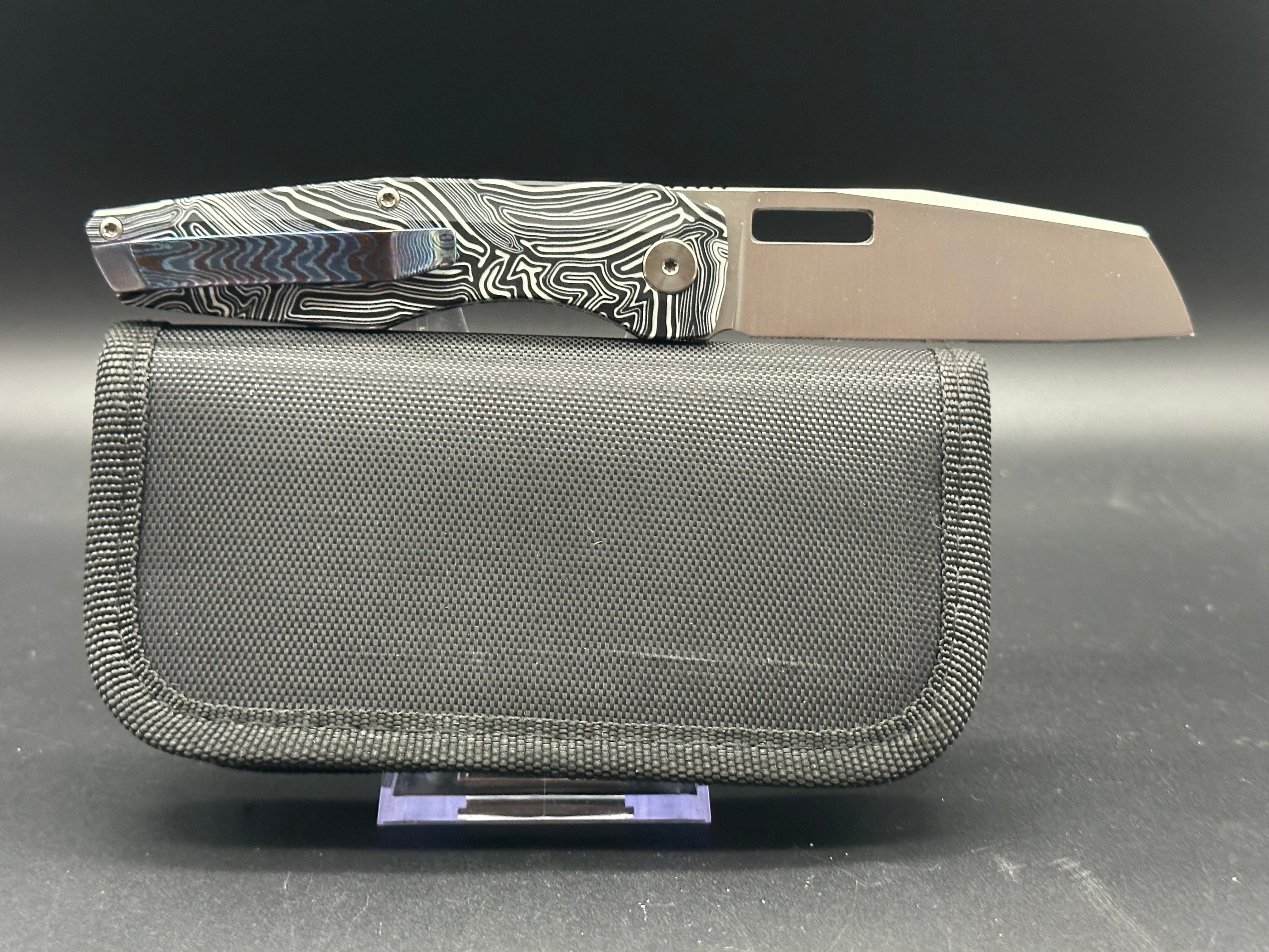 Vero Axon regrind- mod hole timascus clip & backspacer Gmascus scales