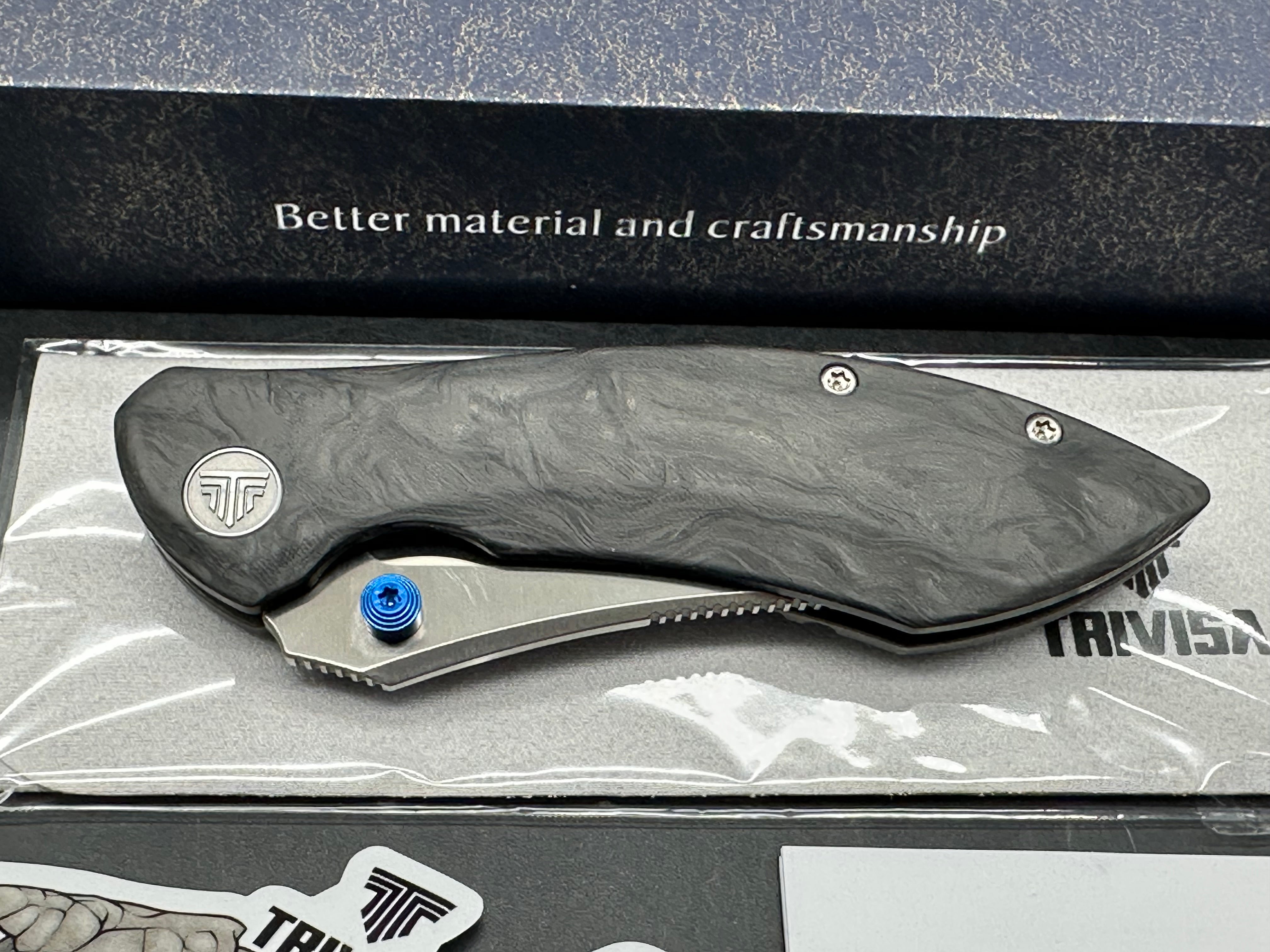 Trivisa Rhino -W frame lock titanium with carbon fiber M390 steel