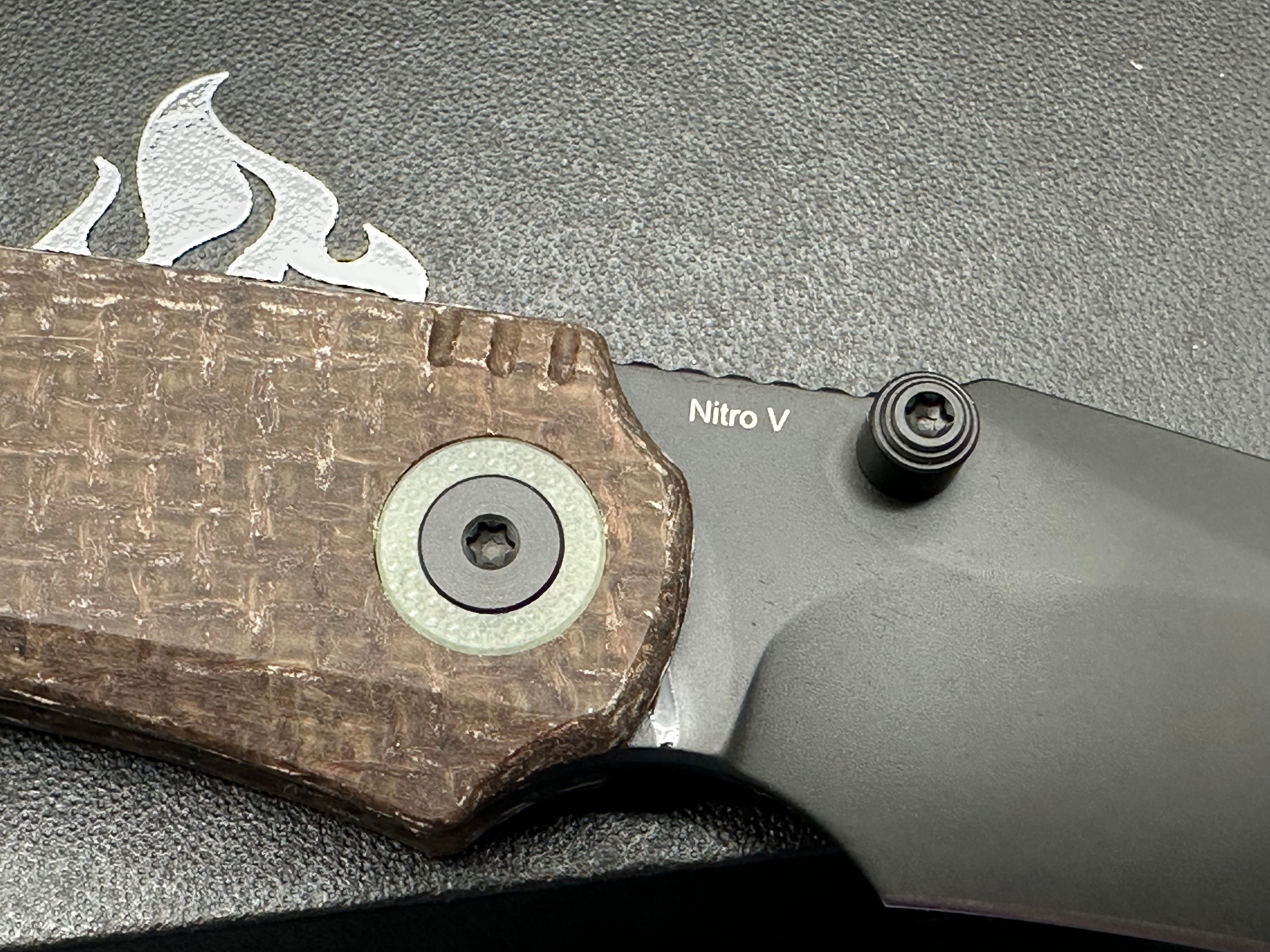 QSP Coyote glow in the dark micarta handle black Nitro-V blade 7.48" overall length