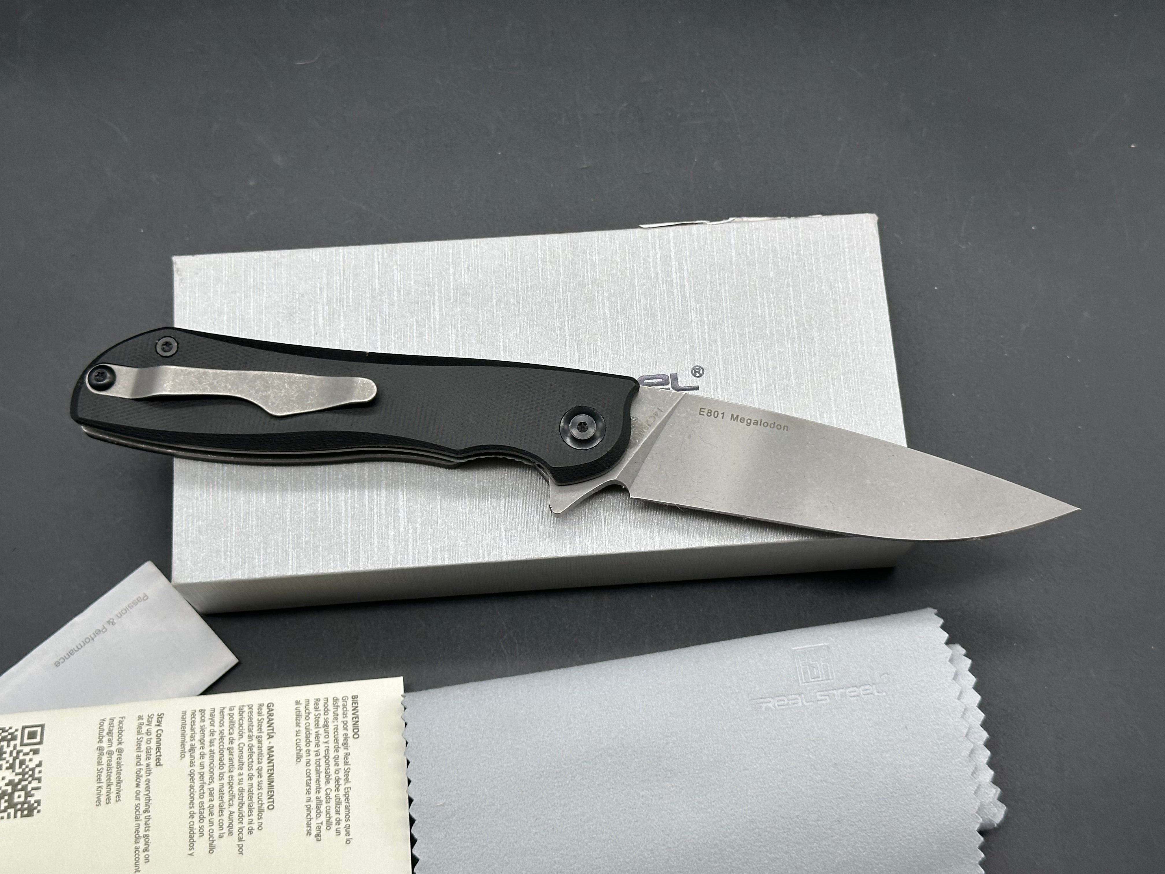 REAL STEEL MEGALODON 14C28N 3.93" MICARTA