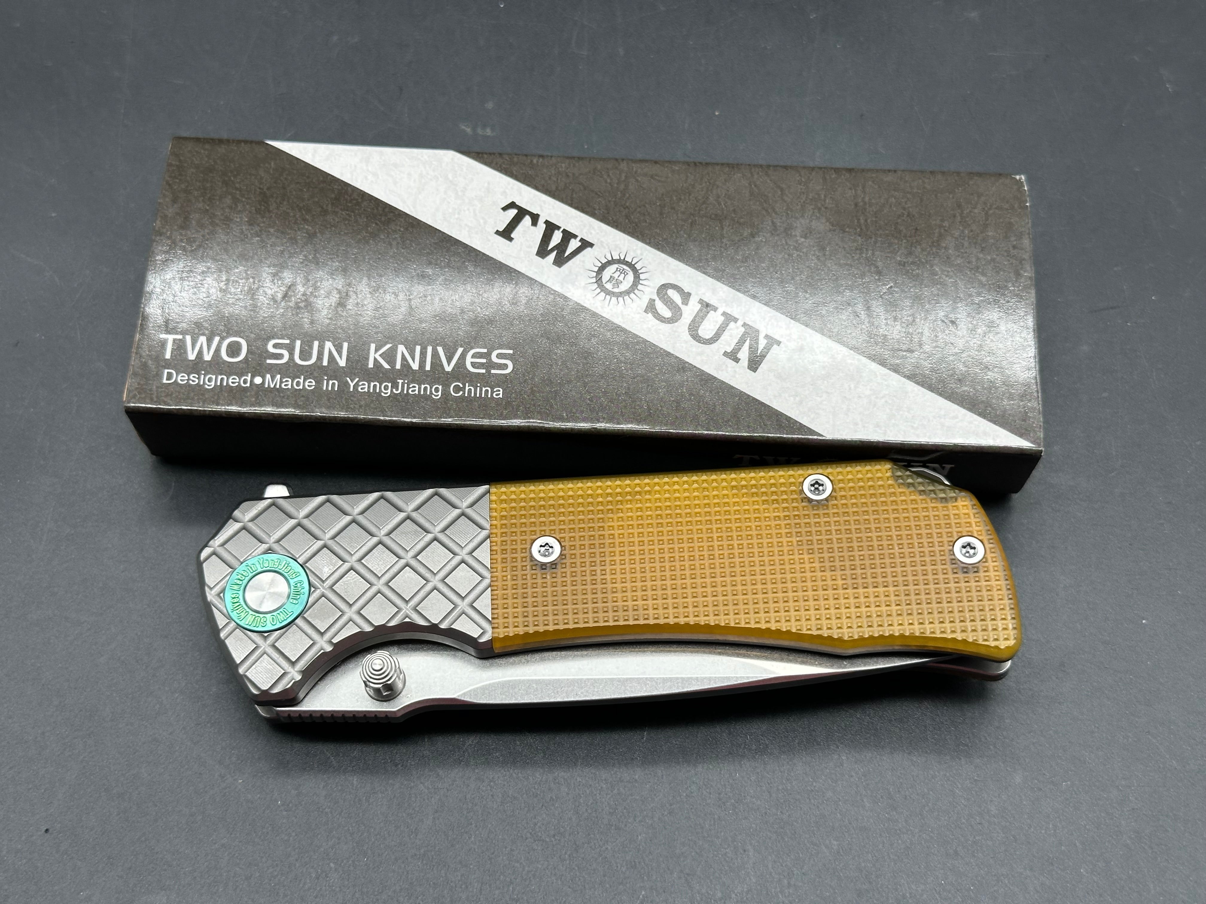 TWOSUN FLIPPER TITANIUM/PEI HANDLE M390 TS461-M390