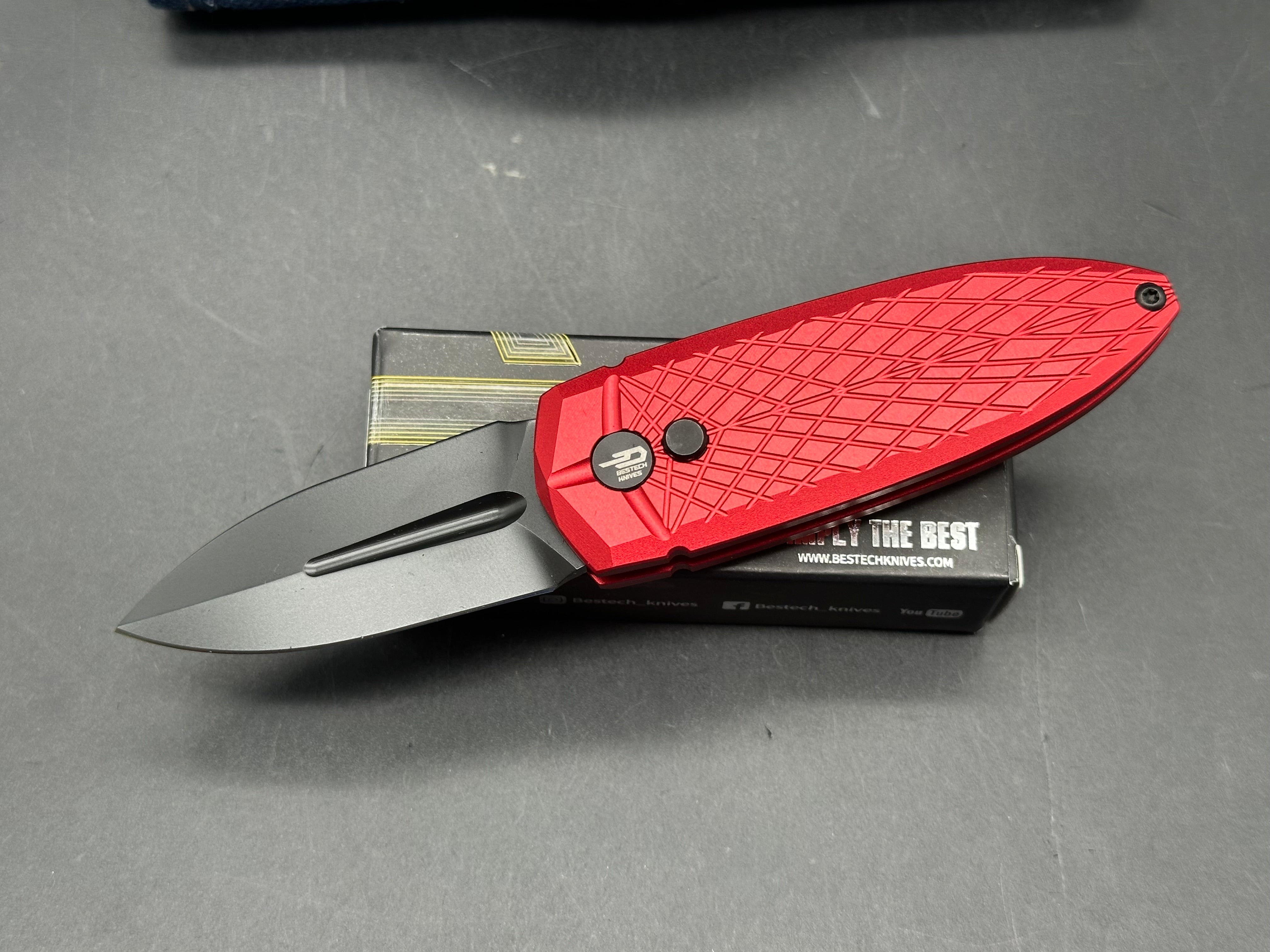 Bestech QUQU black with 14C28N blade (includes Kizer denim knife roll)