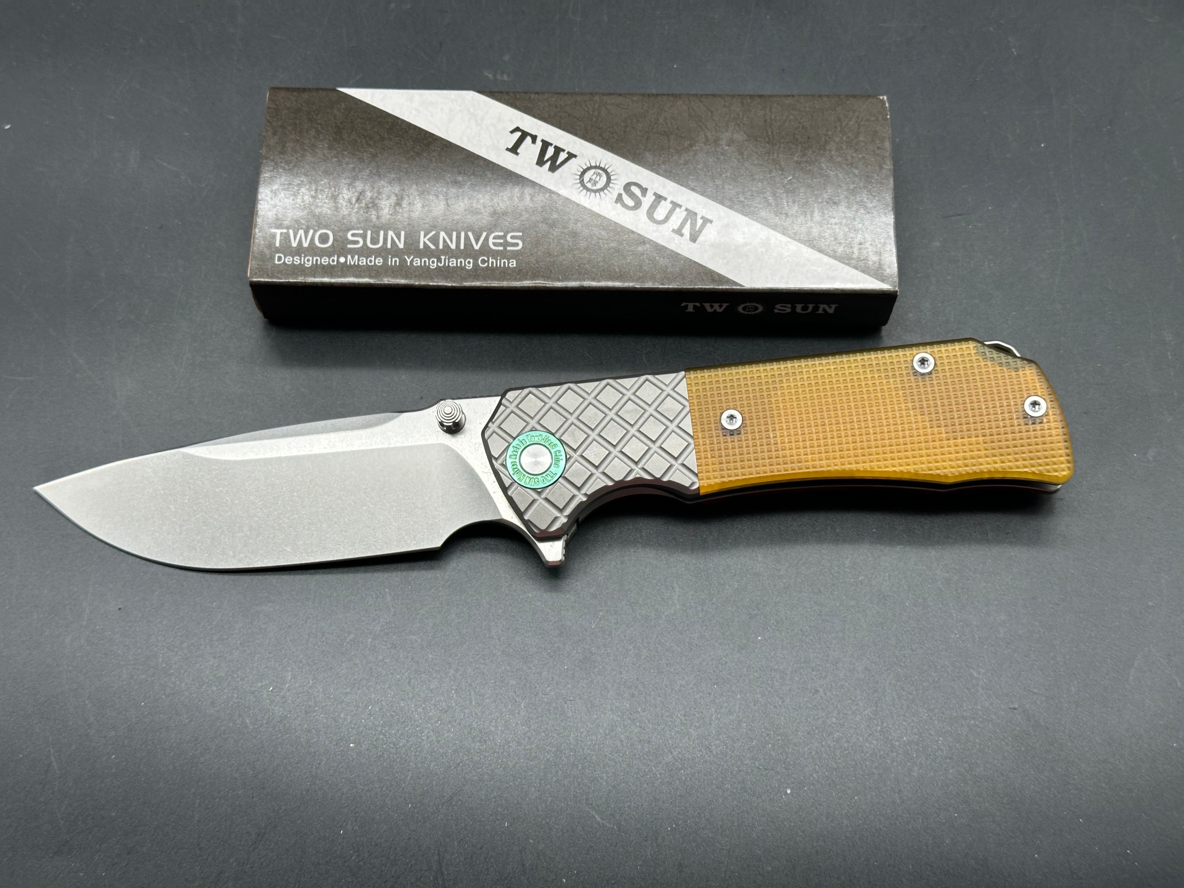 TWOSUN FLIPPER TITANIUM/PEI HANDLE M390 TS461-M390