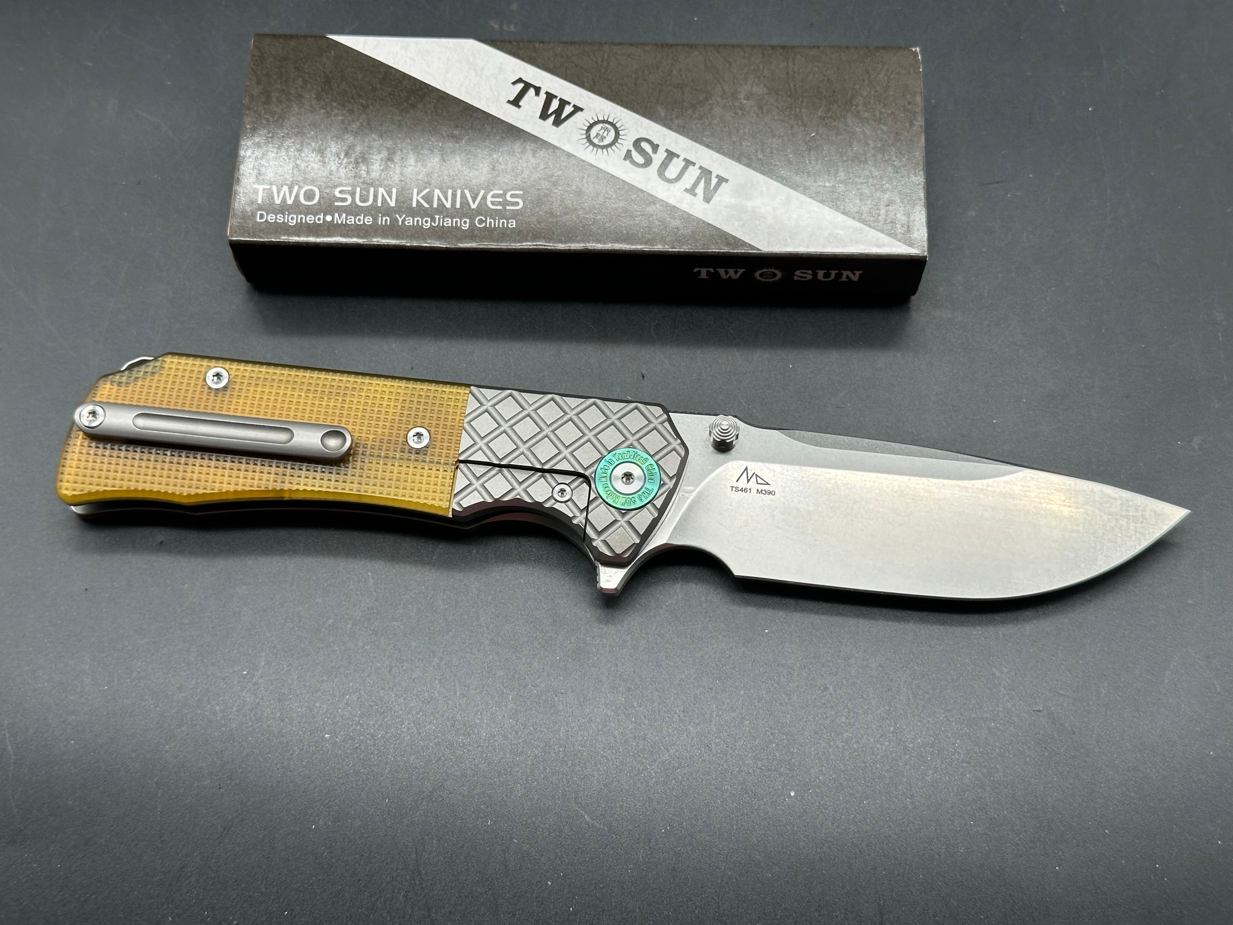 TWOSUN FLIPPER TITANIUM/PEI HANDLE M390 TS461-M390