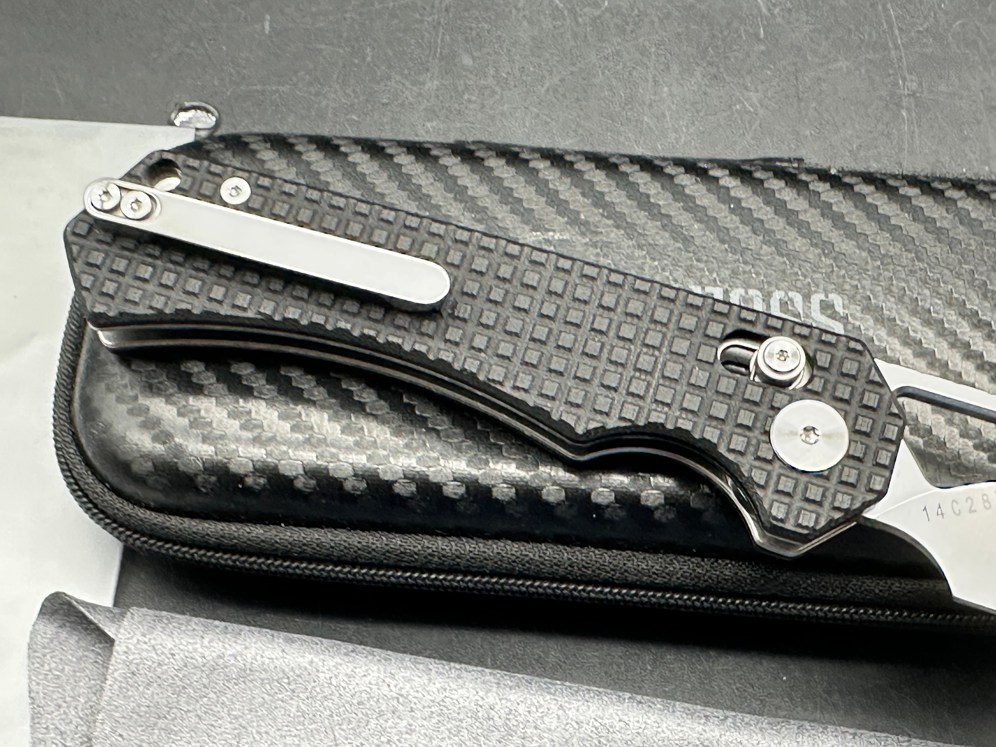 NedFoss Cougar knife black G10 scales w/14C28N clip point blade