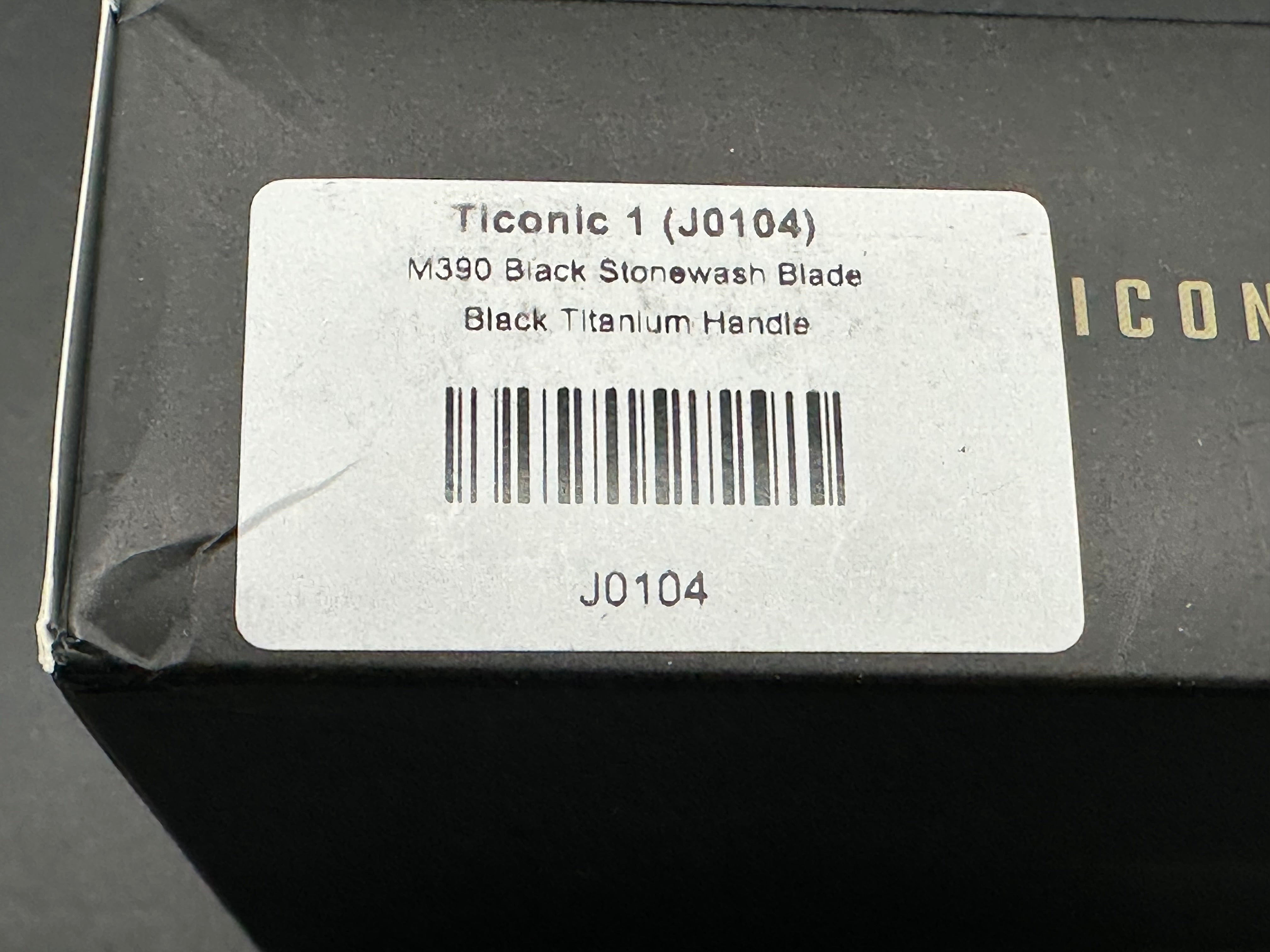 Ticonic 1 (J0104), Black Stonewashed M390 Blade, Black Stonewashed Titanium Handles with Radial Milling, Black Stonewashed Pocket Clip