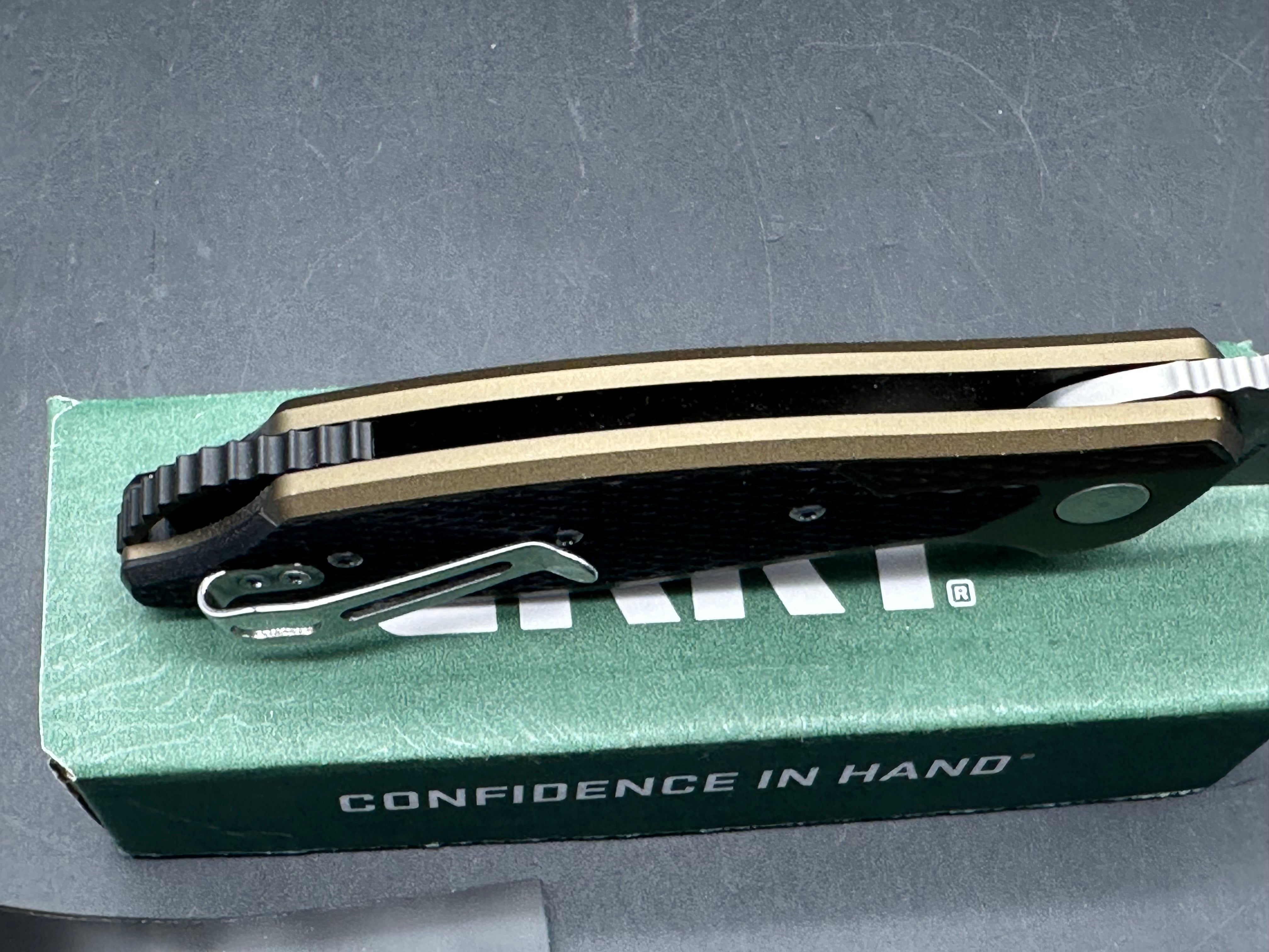 CRKT Ken Onion Jake Liner Lock Knife Bronze Aluminum (3.32" Bead Blast)