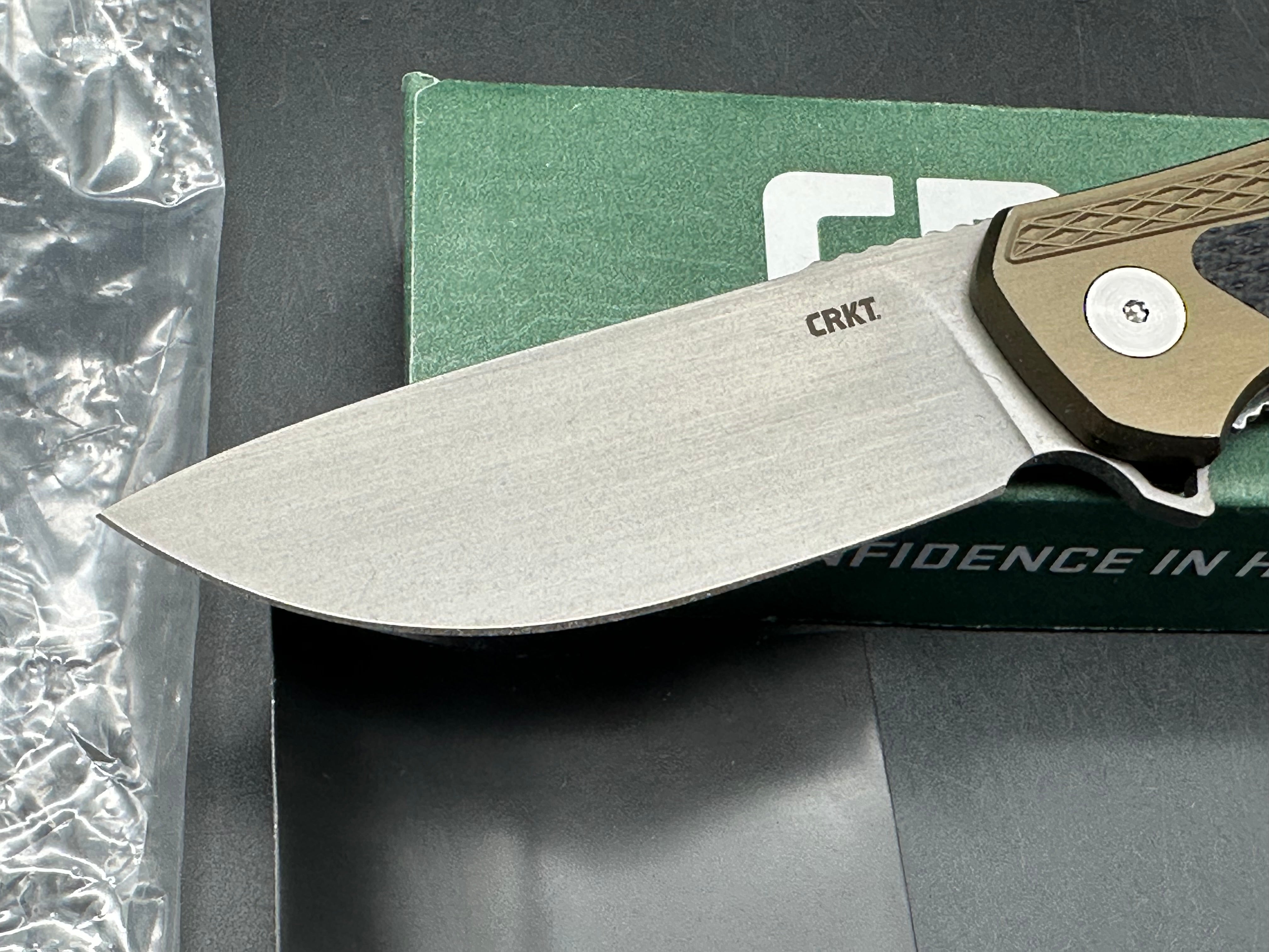 CRKT Ken Onion Jake Liner Lock Knife Bronze Aluminum (3.32" Bead Blast)