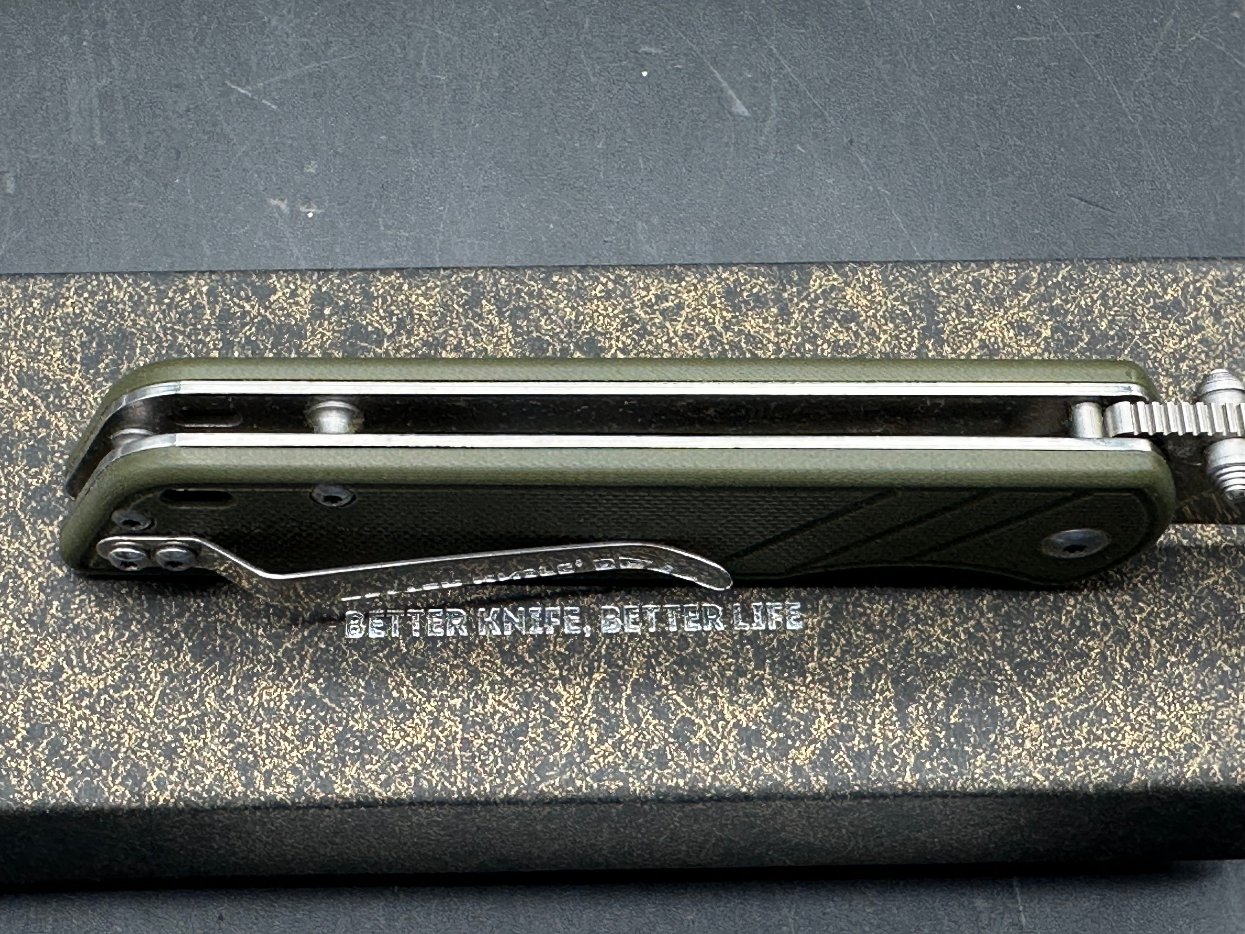 QSP Piglet Liner Lock Knife Green G-10 (3.1" Satin)