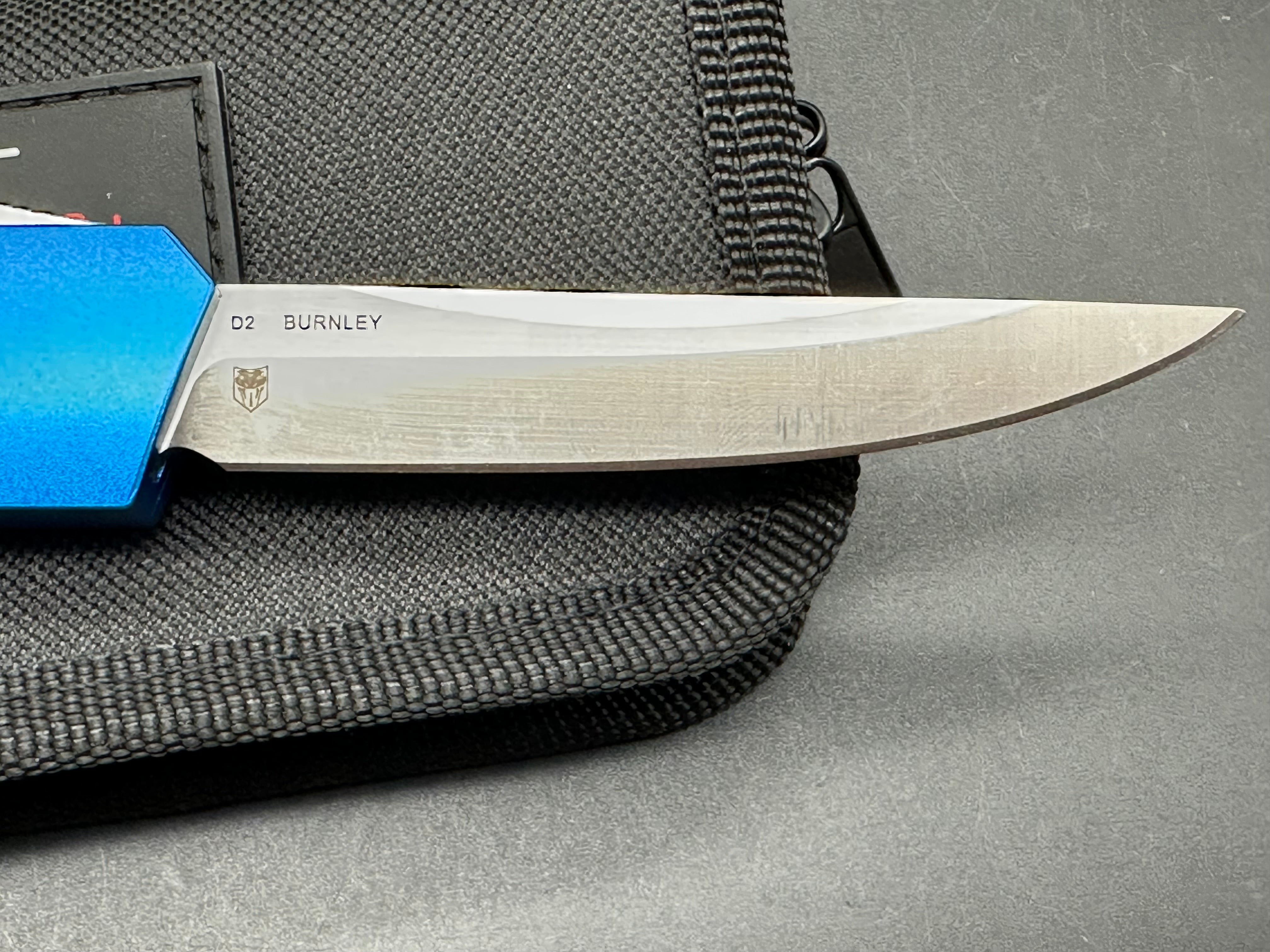 Boker Kwaiken OTF Automatic Knife Blue Aluminum (3.4" Satin)