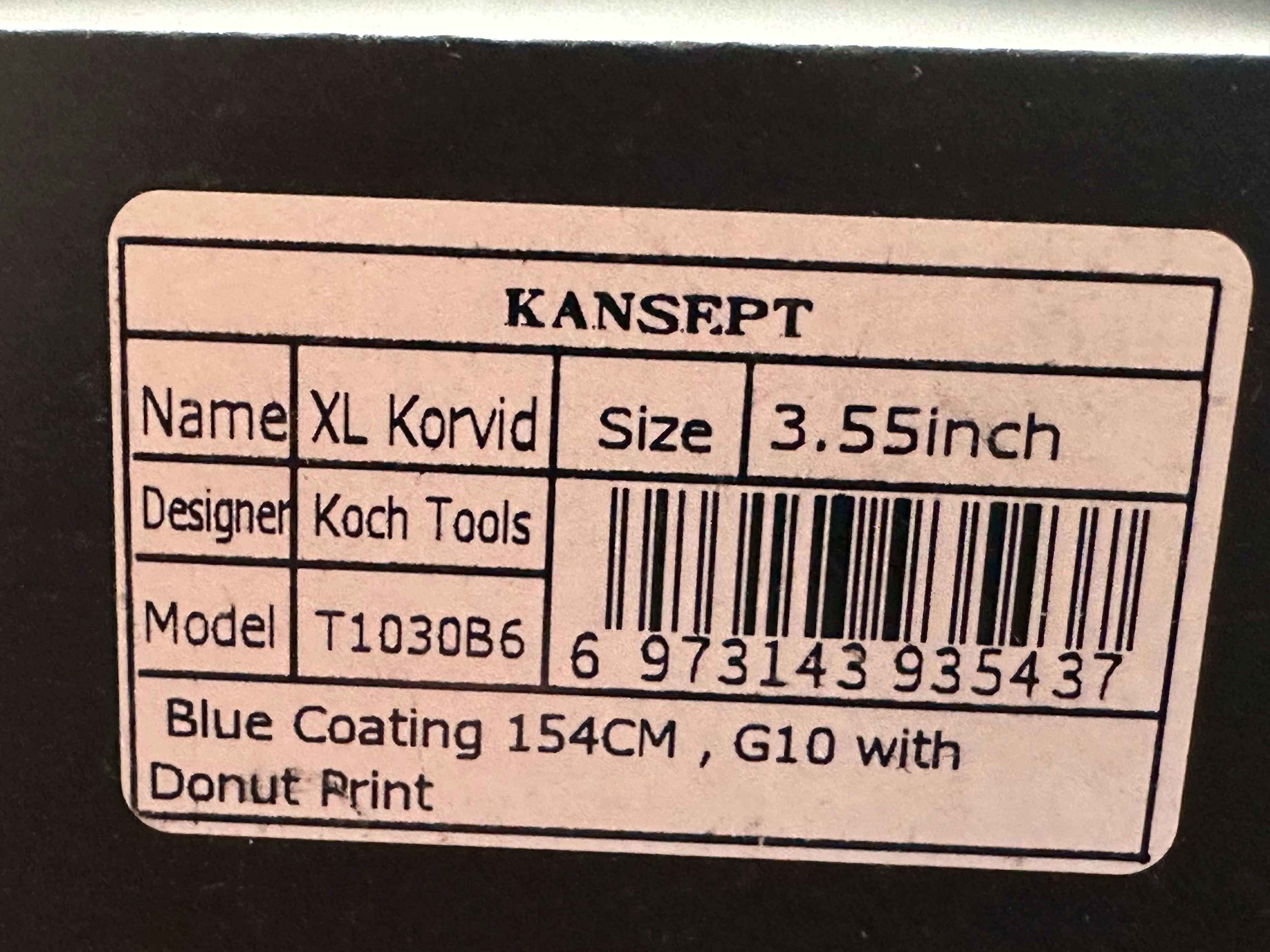 Kansept Knives XL Korvid Liner Lock Knife Dessert Warrior® (3.5" Blue)