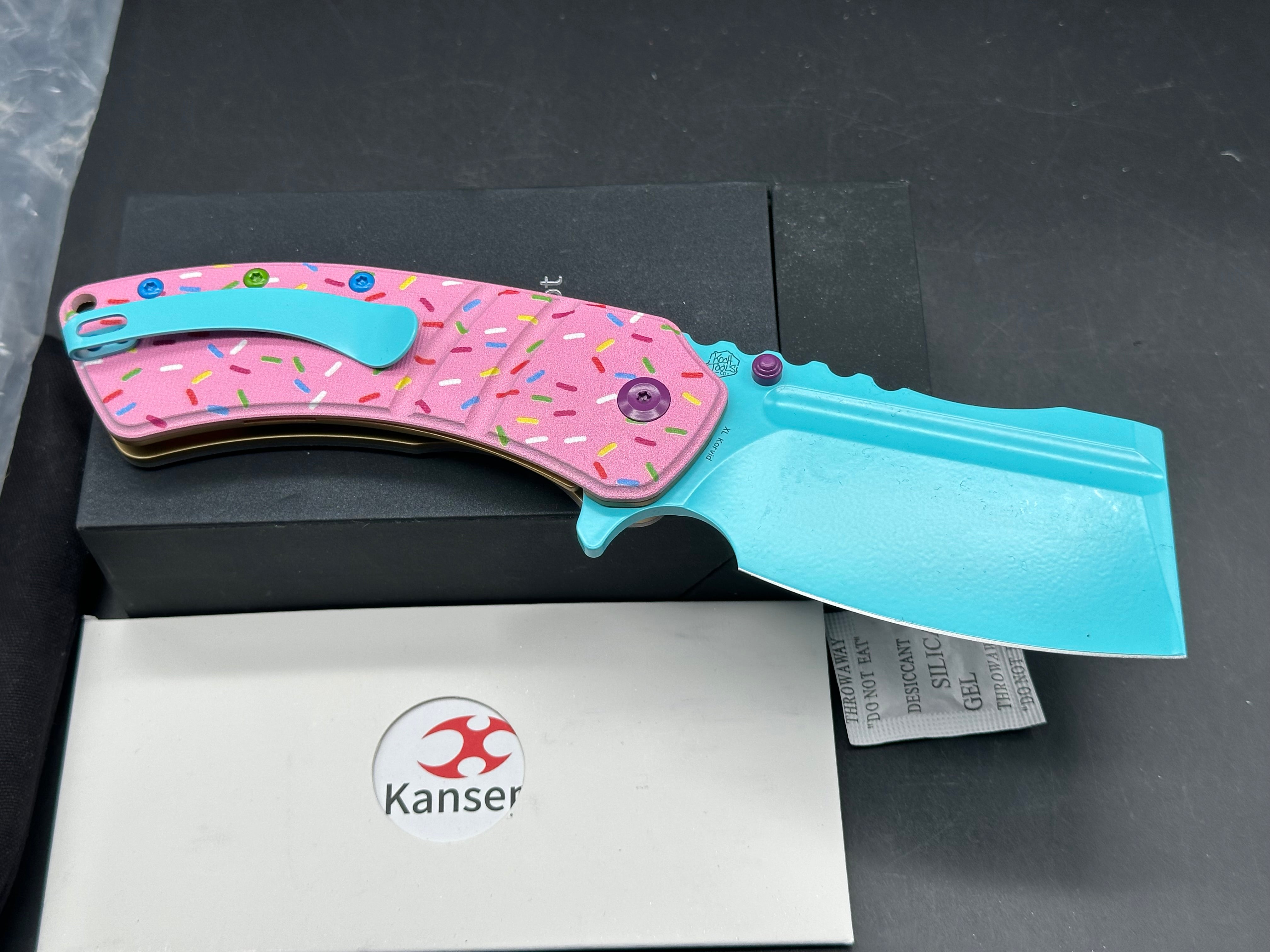 Kansept Knives XL Korvid Liner Lock Knife Dessert Warrior® (3.5" Blue)