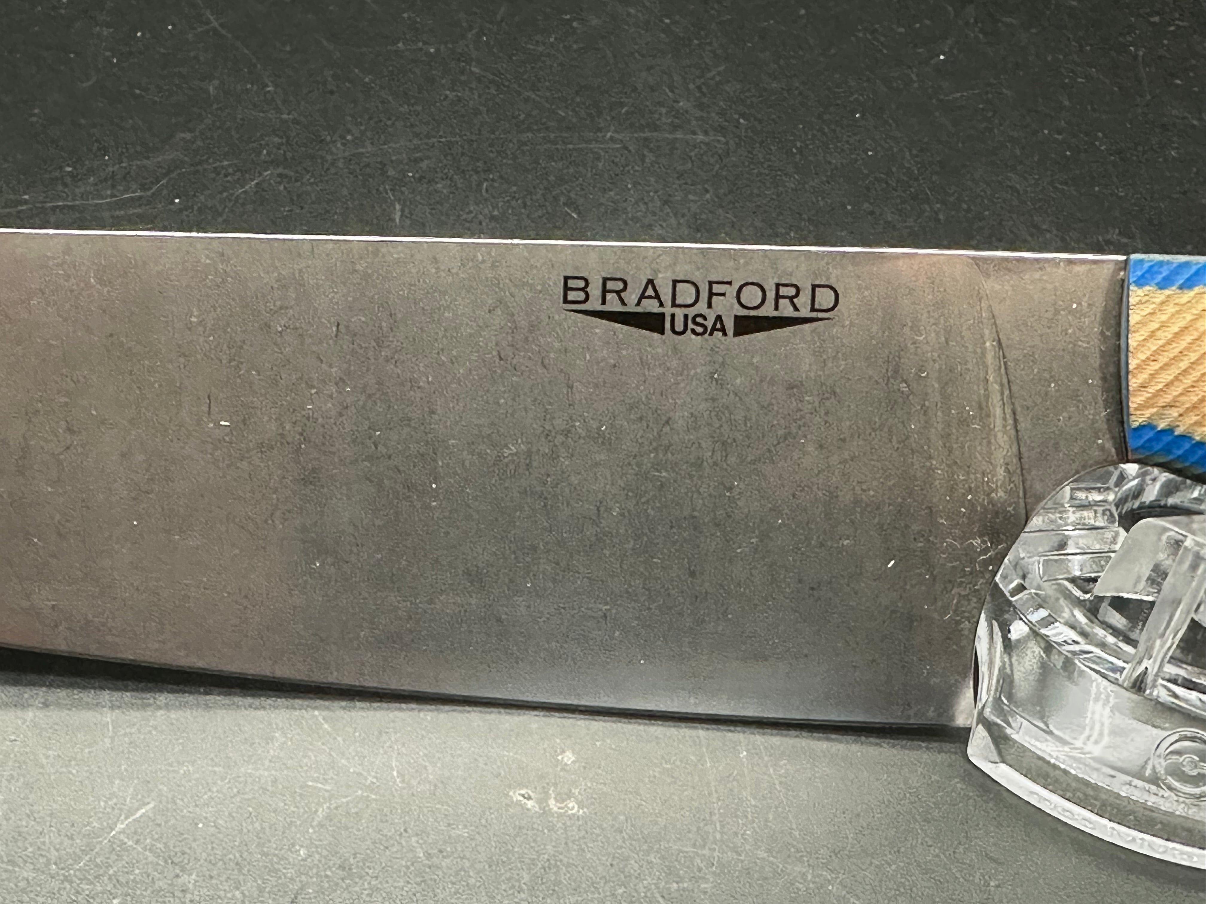 Bradford Knives Culinary Kitchen Utility Knife MagnaCut Stonewash Blue G-Wood