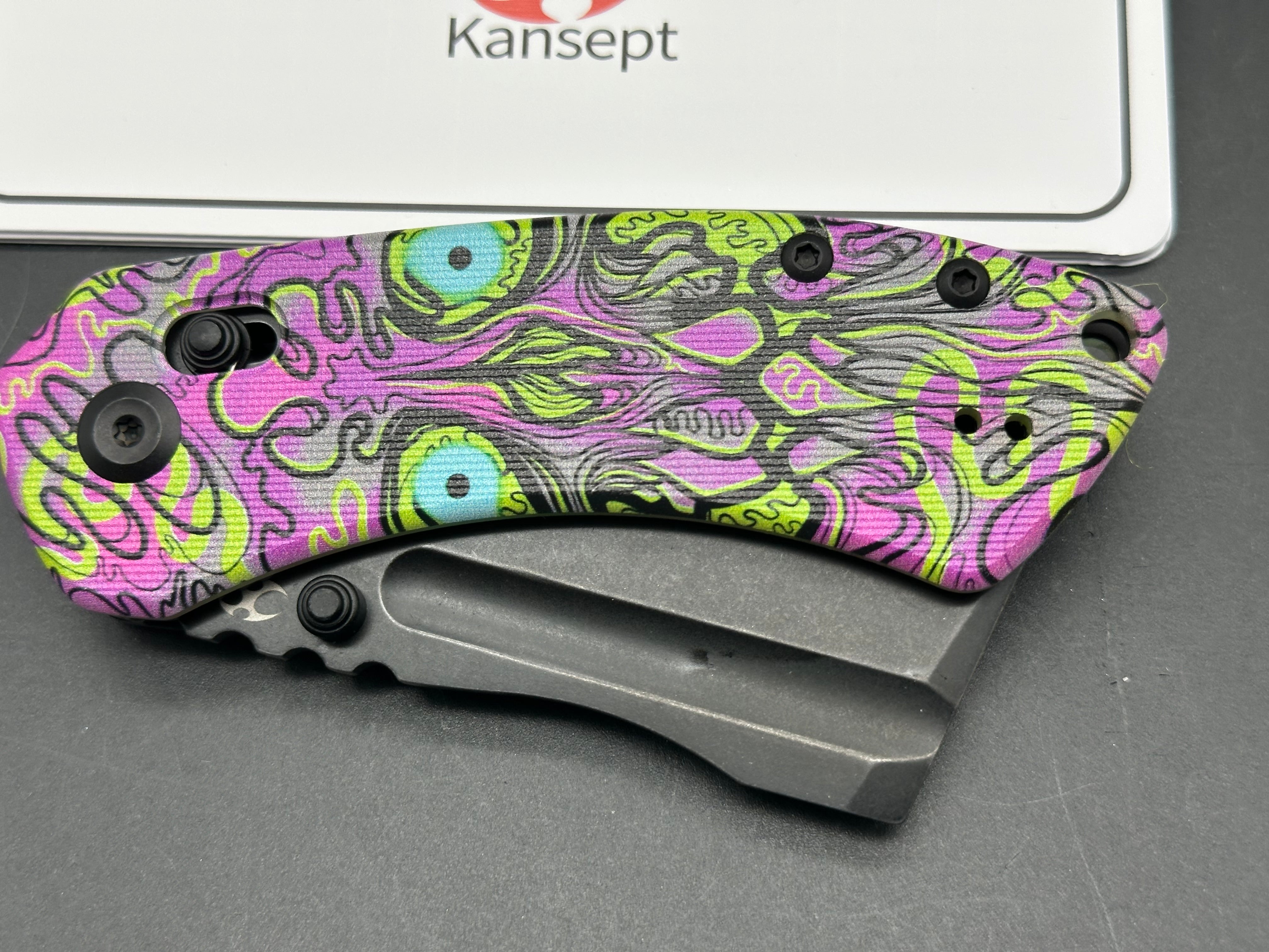 TENABLE KORVID V FOLDING KNIFE JADE G10/PURPLE UNDEAD PLAIN EDGE BLACKWASH FINISH