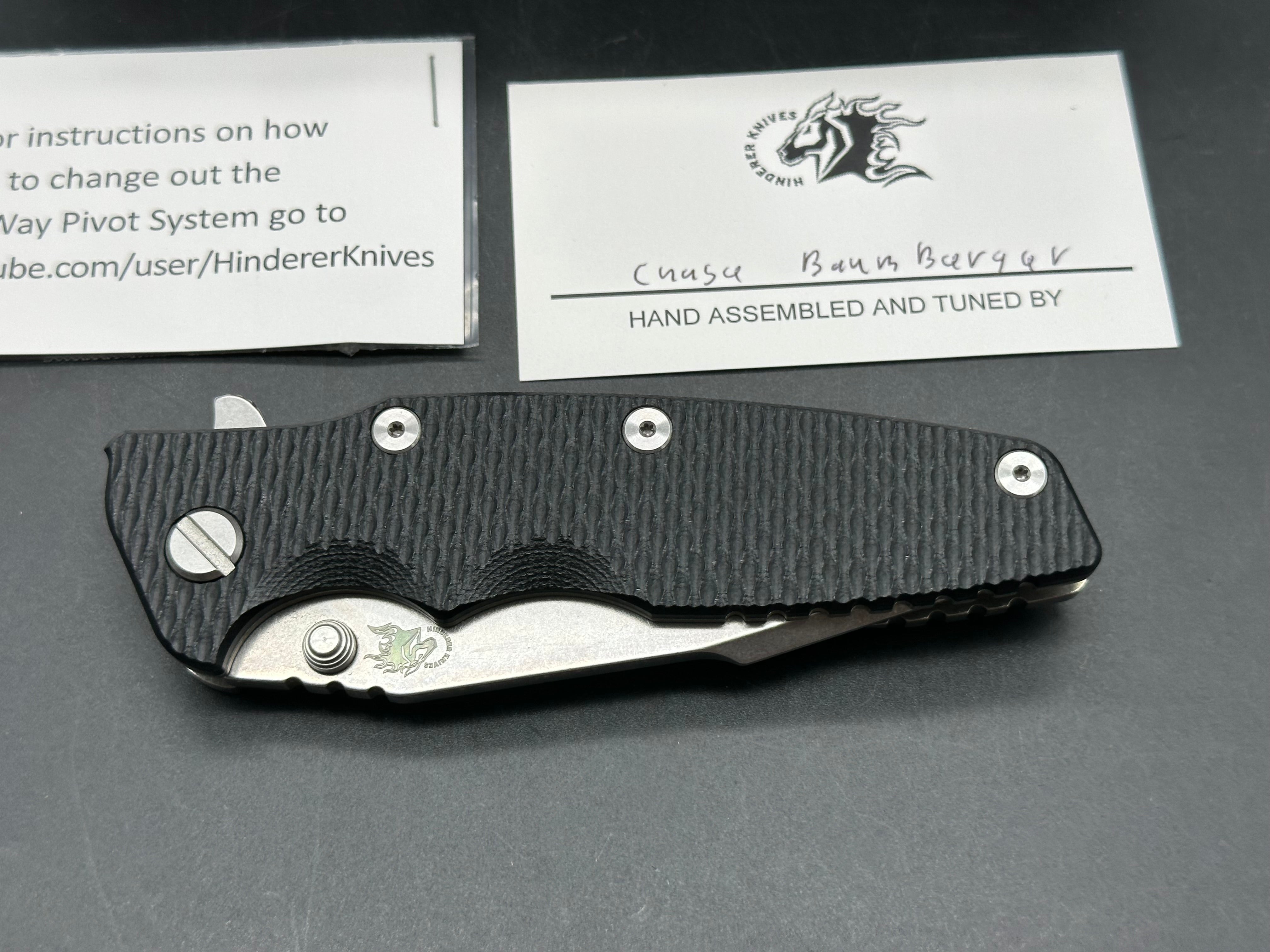 Hinderer Eklipse black G10/titanium S45VN Harpoon Tanto Tri-way pivot