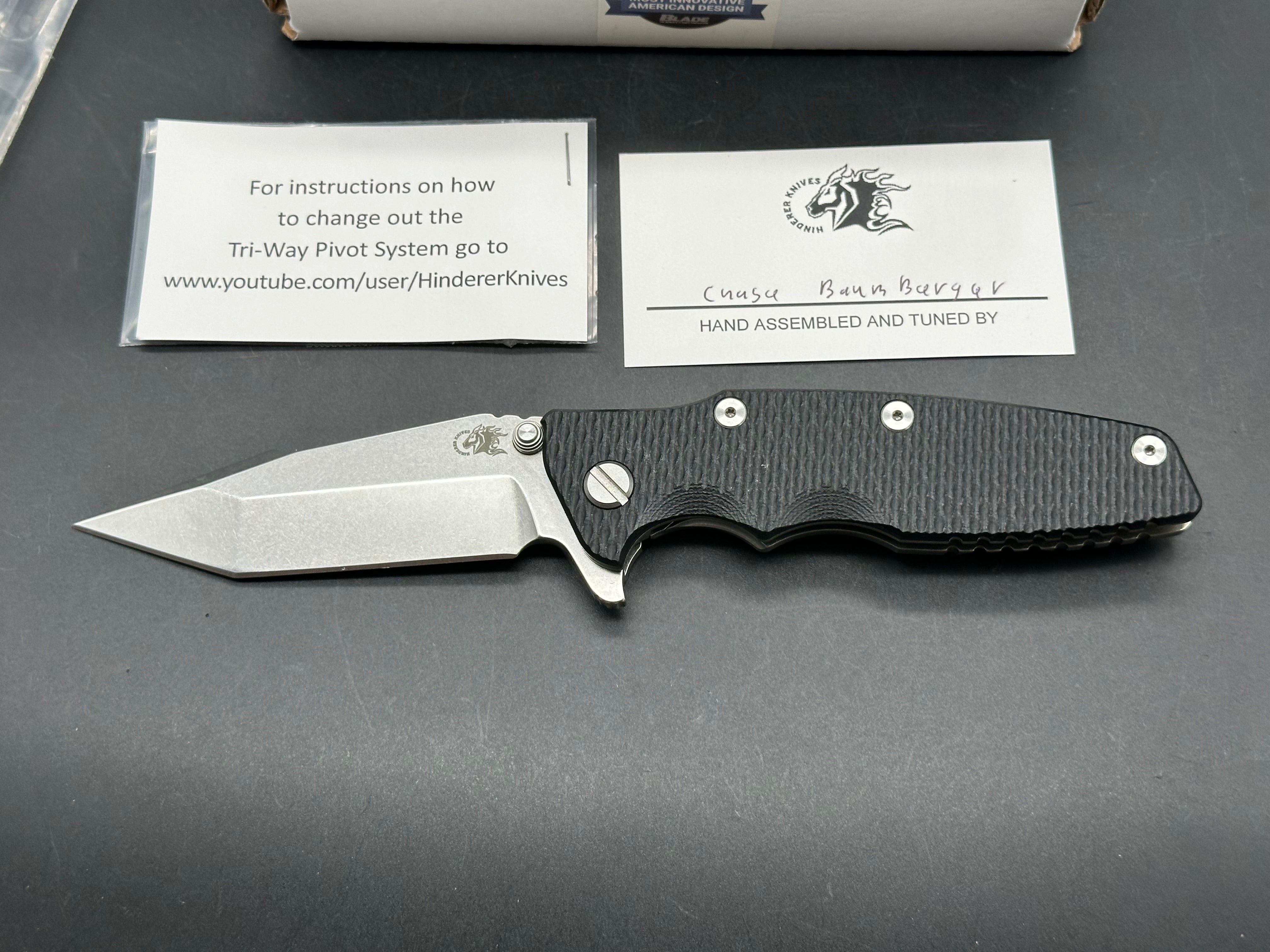 Hinderer Eklipse black G10/titanium S45VN Harpoon Tanto Tri-way pivot