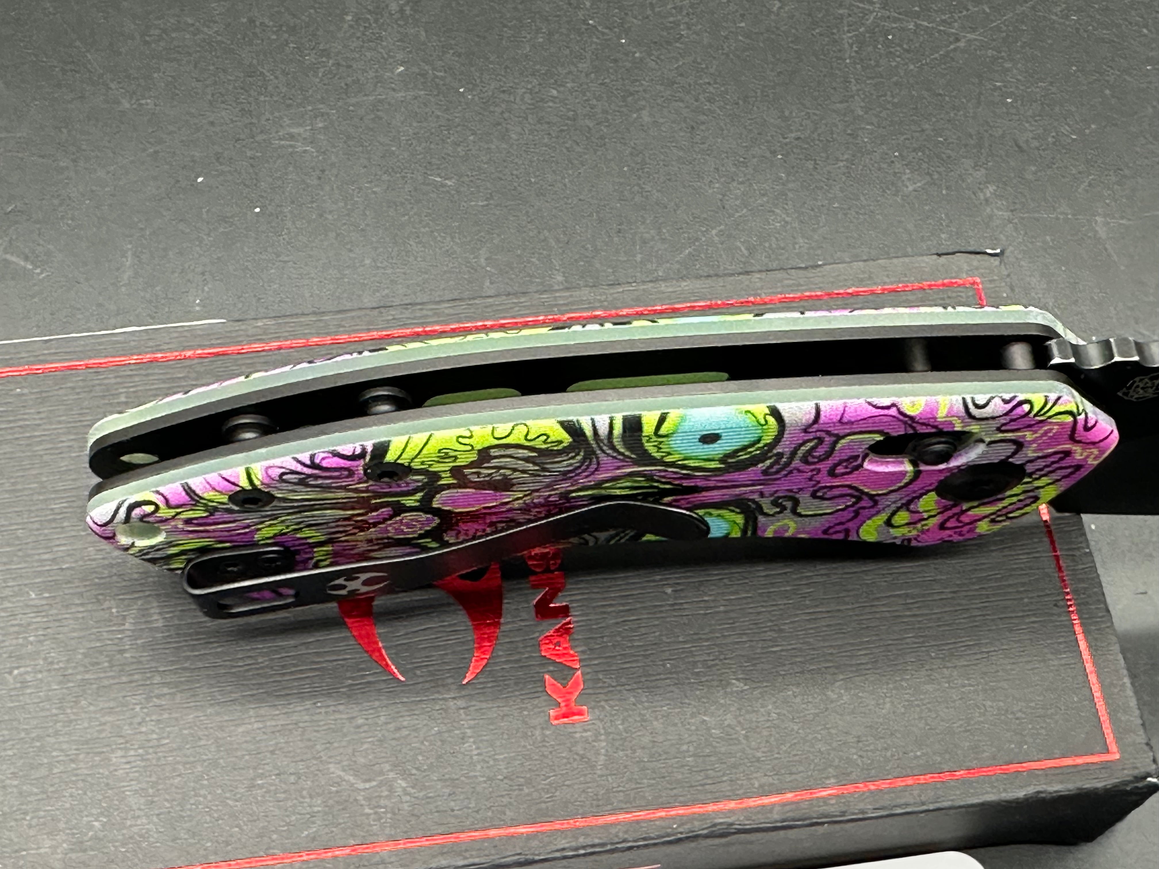 TENABLE KORVID V FOLDING KNIFE JADE G10/PURPLE UNDEAD PLAIN EDGE BLACKWASH FINISH