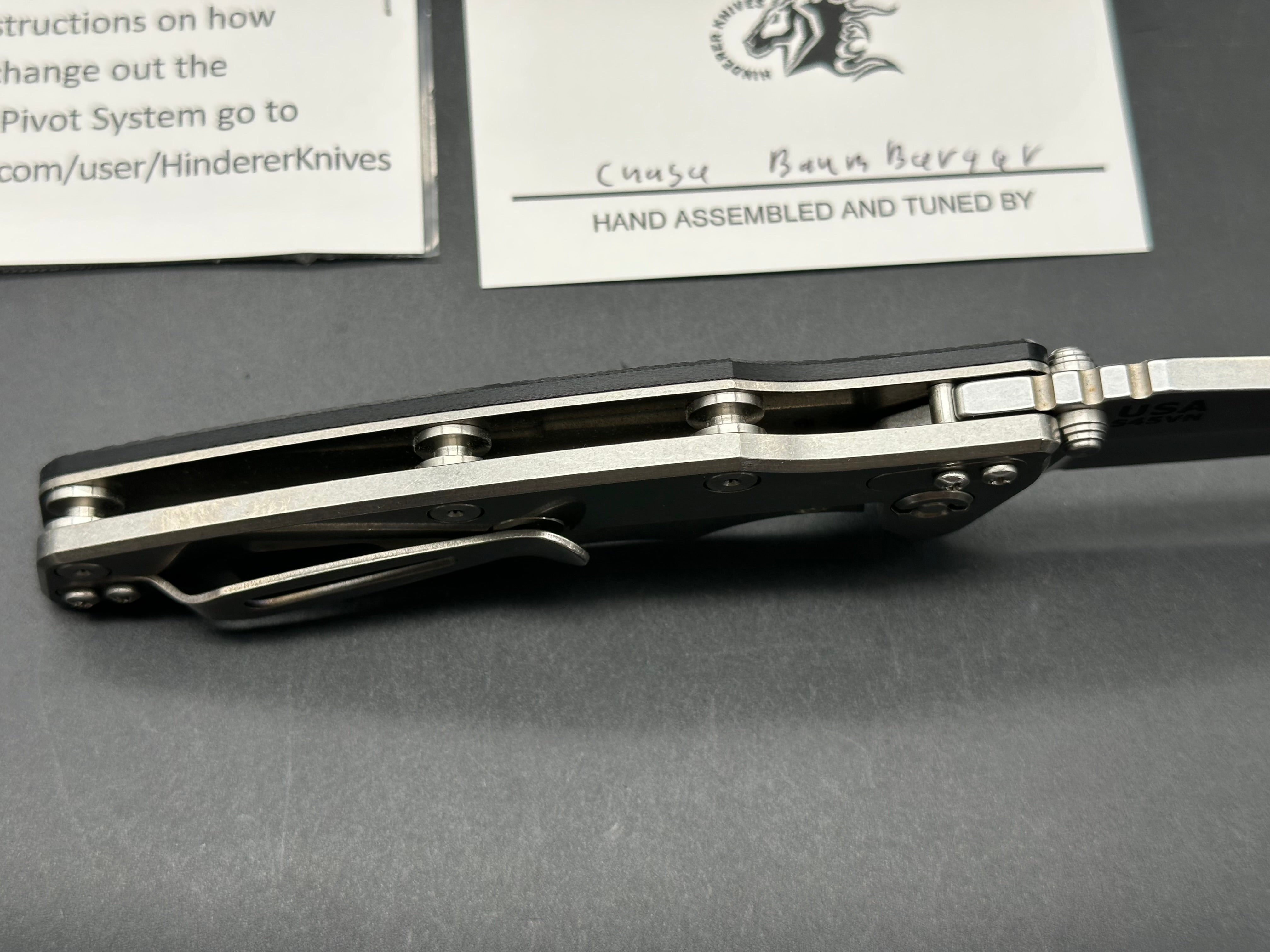 Hinderer Eklipse black G10/titanium S45VN Harpoon Tanto Tri-way pivot
