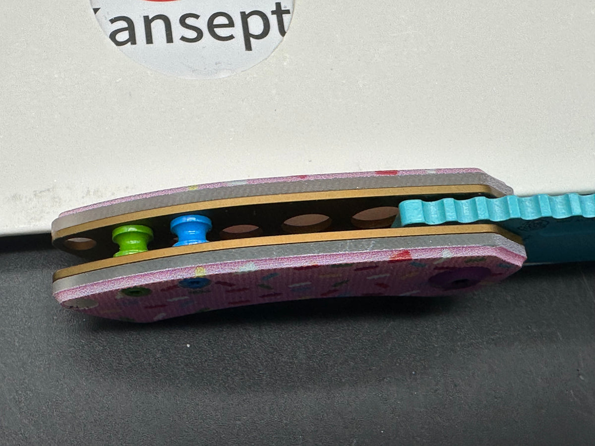 Kansept Knives Dessert Warrior® Mini Korvid Knife Pink Donut (1.5" Blue)