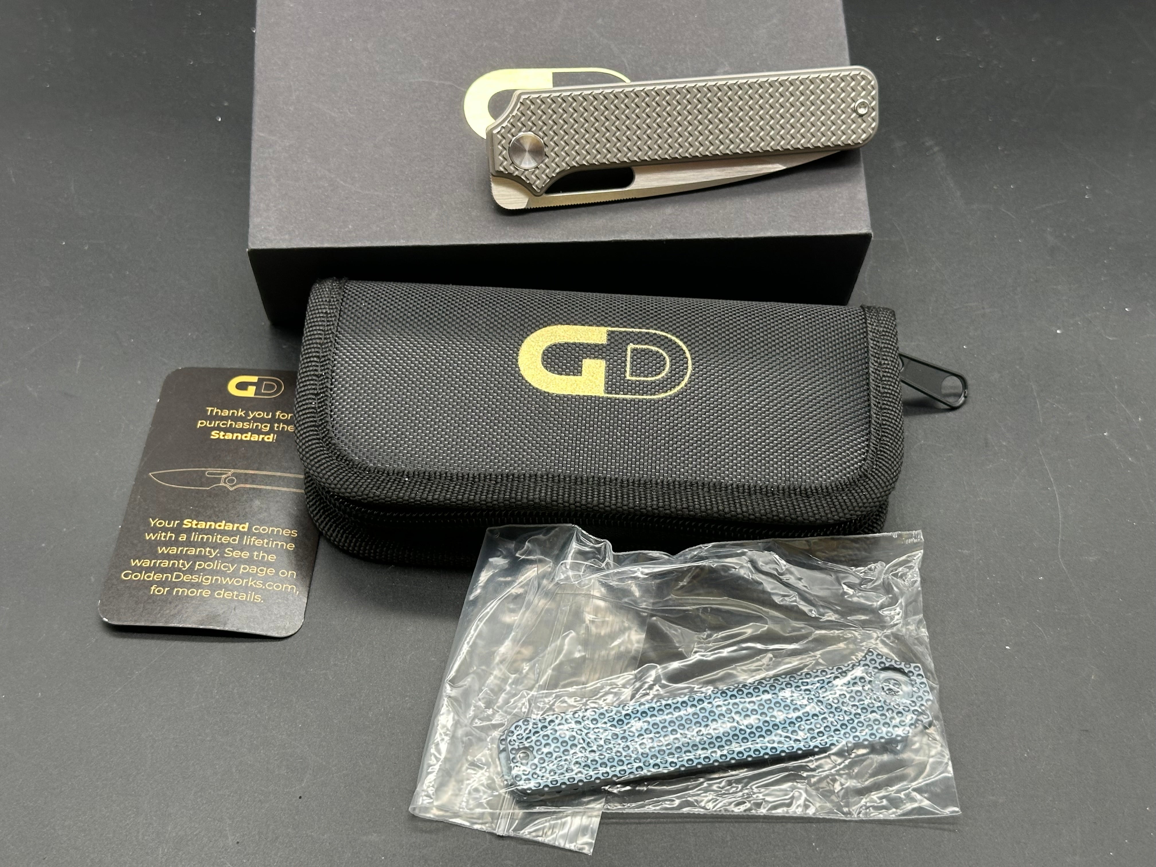 Golden Designworks Standard Blue Dimpled Ti Scale