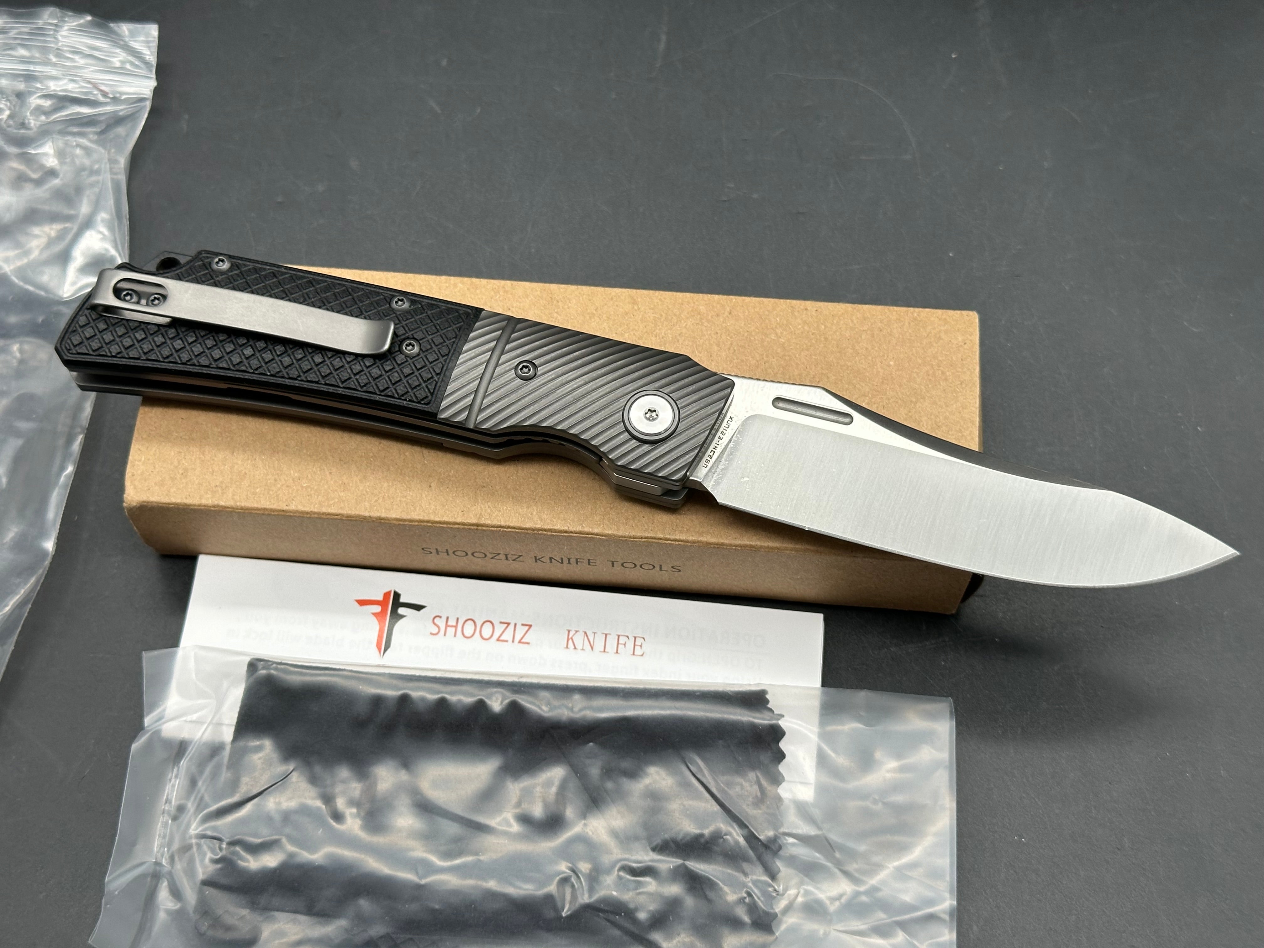 Shooziz black G10 Blade 14C28N steel XUN123-BGS