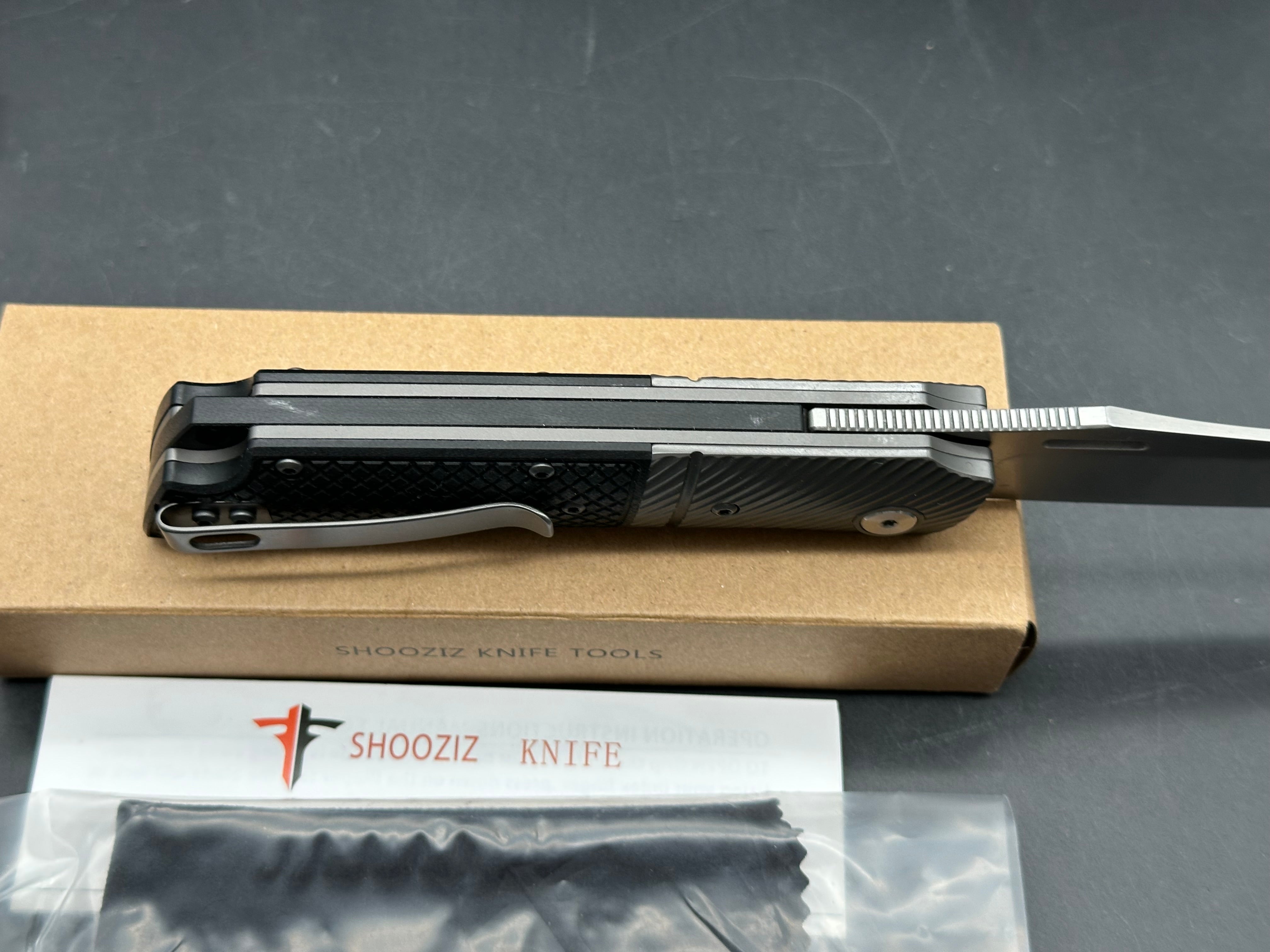 Shooziz black G10 Blade 14C28N steel XUN123-BGS