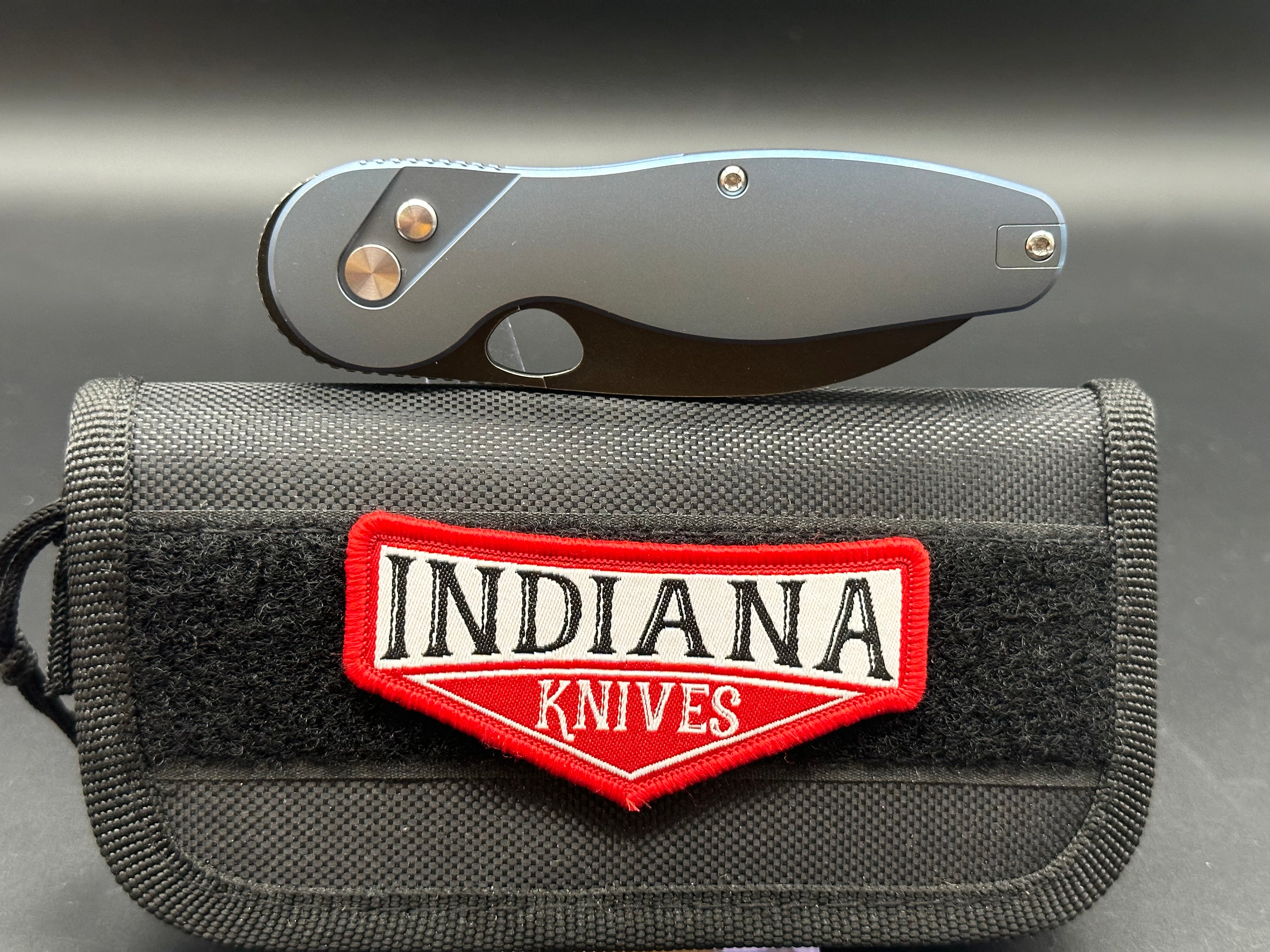 Indiana Knives EDZ blue titanium w/Magnacut blade