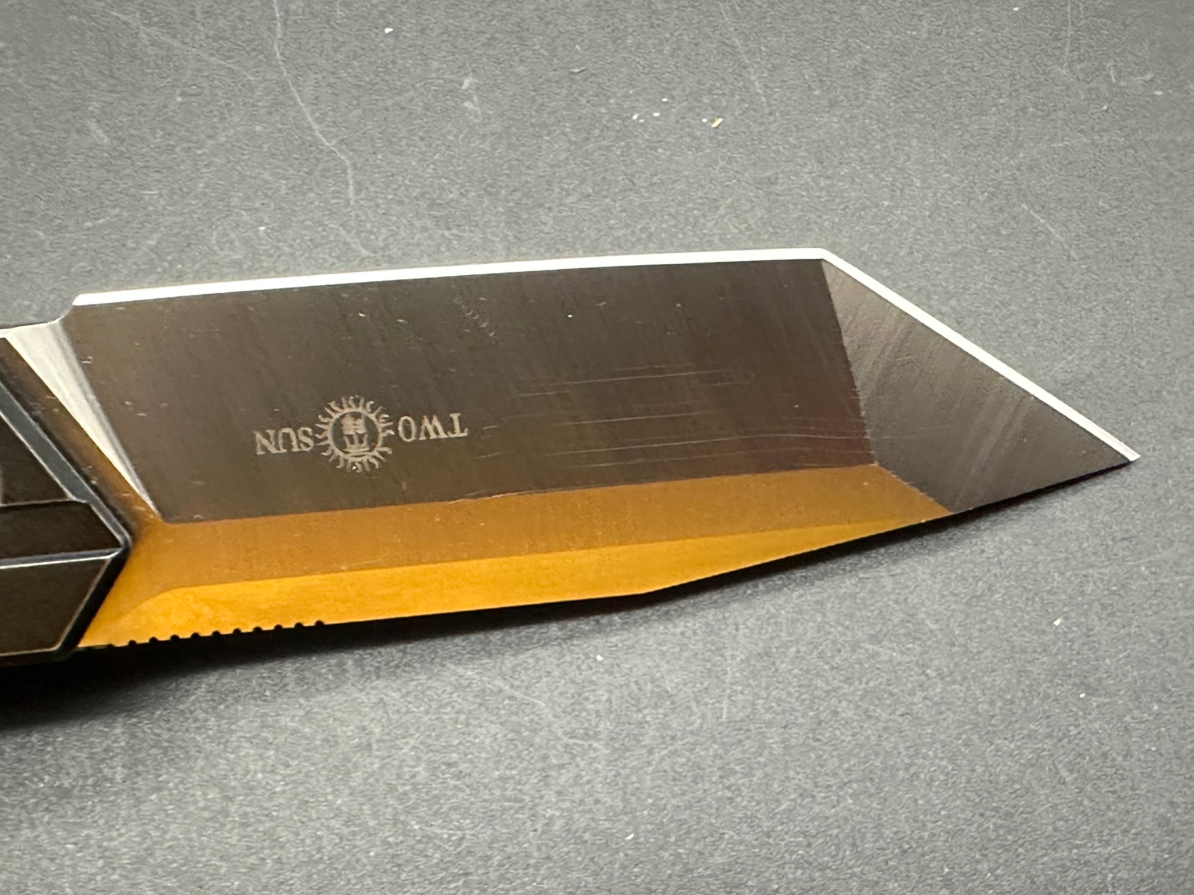 TWOSUN TS38-M390 FOLDING POCKET KNIFE TC4 TI ALLOY HANDLE PLAIN M390 BLADE