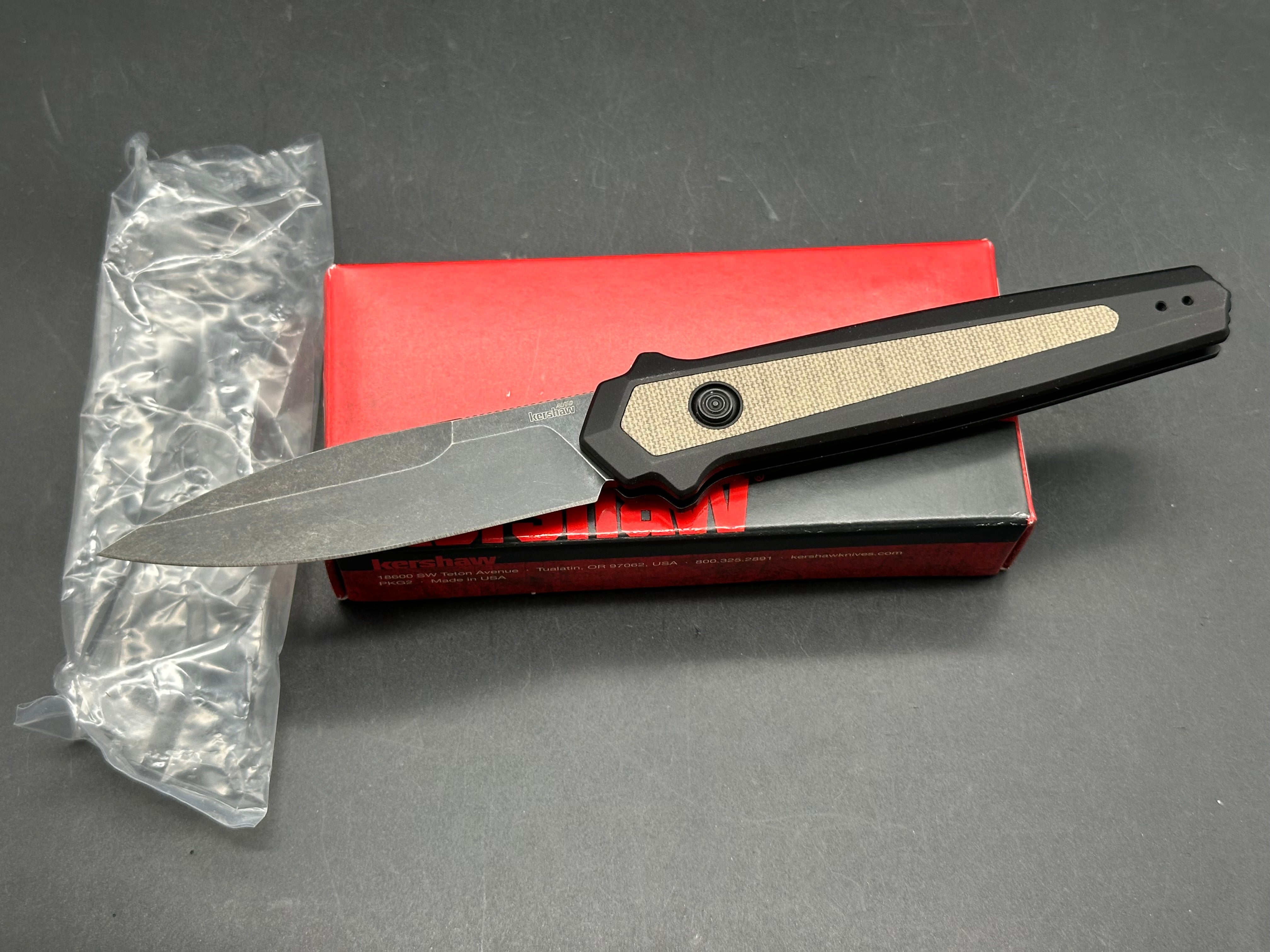 Kershaw Launch 15 Auto Black Stonewash Magnacut Black Aluminum / Micarta