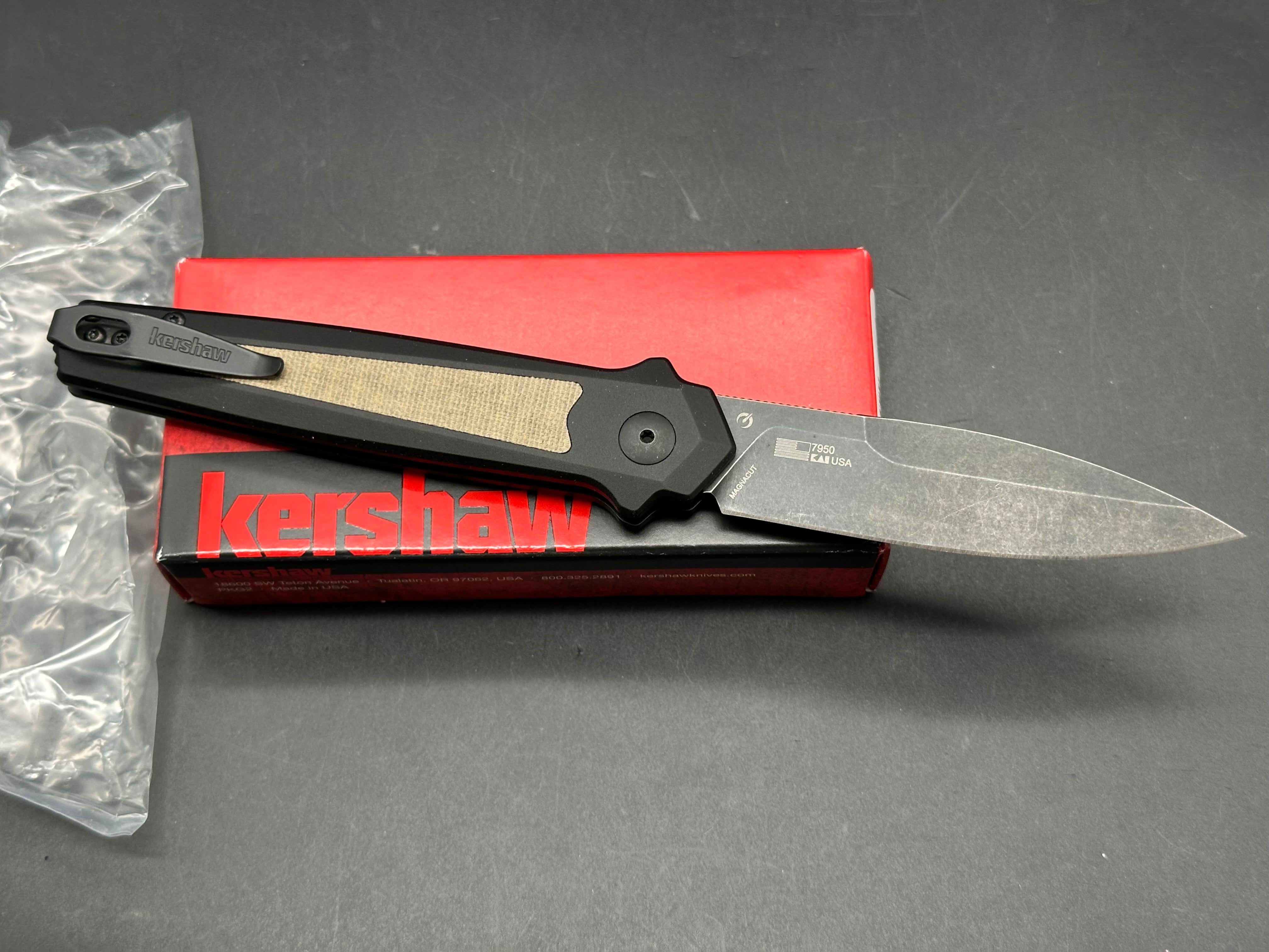 Kershaw Launch 15 Auto Black Stonewash Magnacut Black Aluminum / Micarta